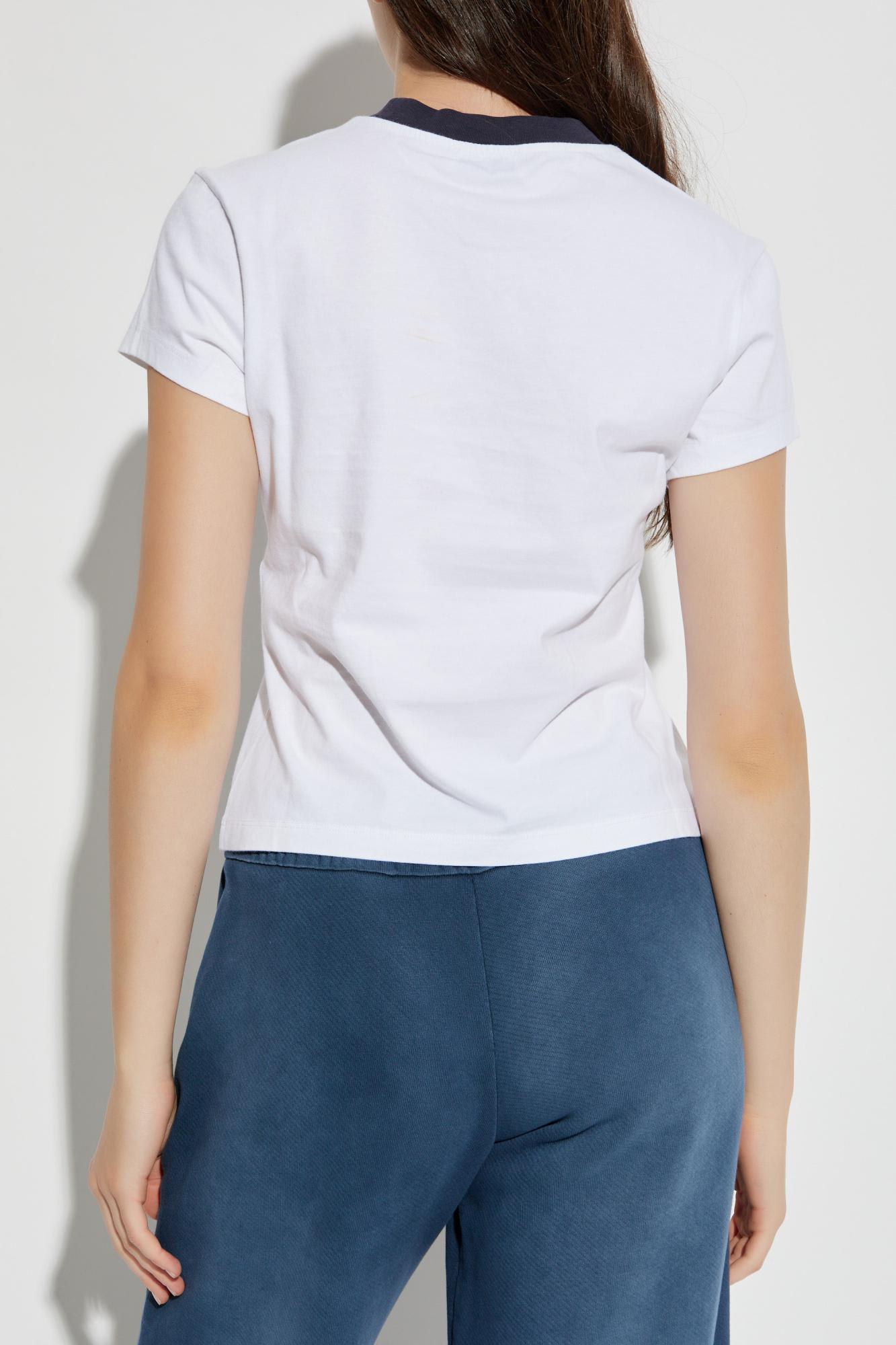 Off-white T-shirt With Embroidered Logo In White