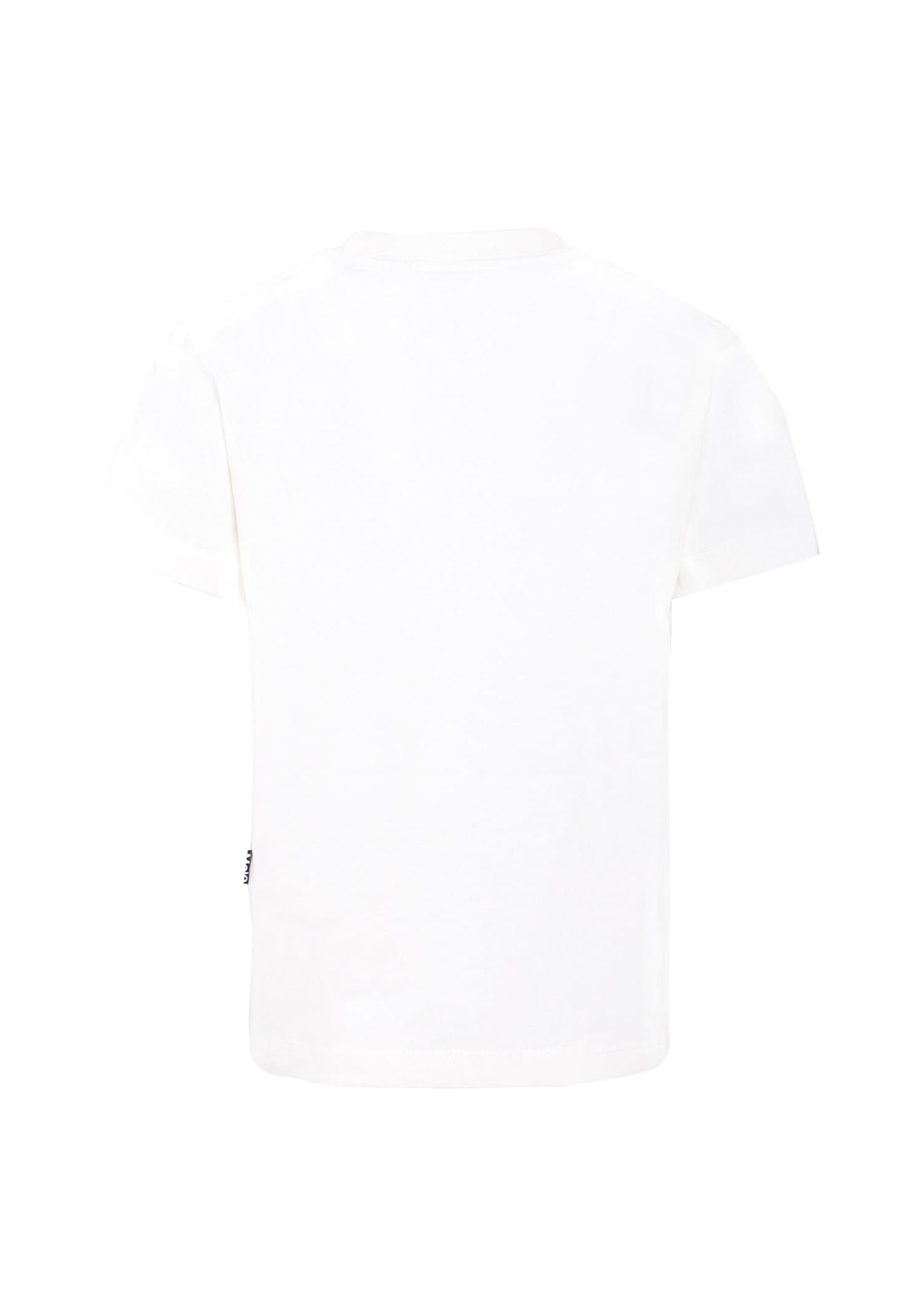 Molo White T-shirt For Kids With Smiley In White