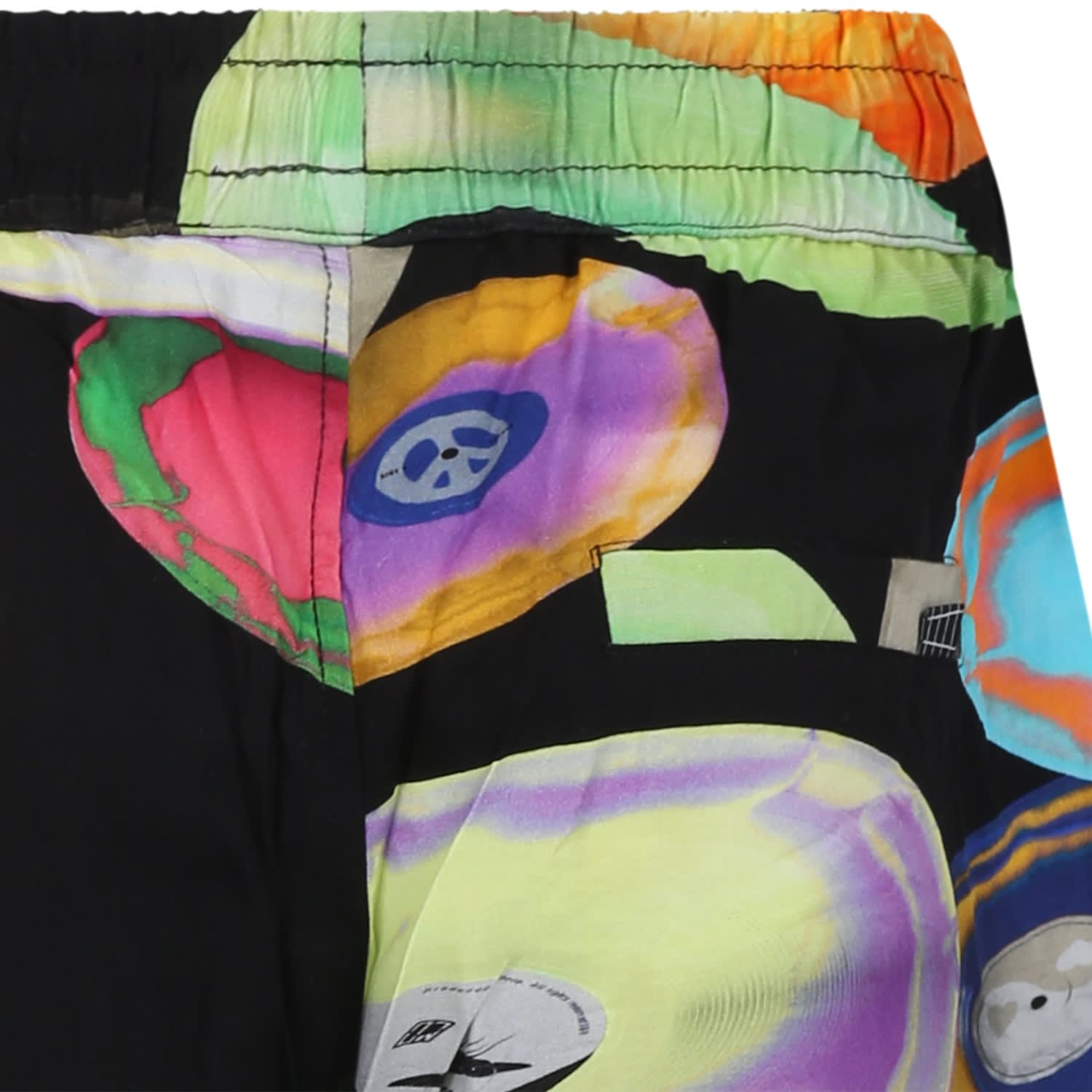Shop Molo Black Shorts For Boy With Disco Print