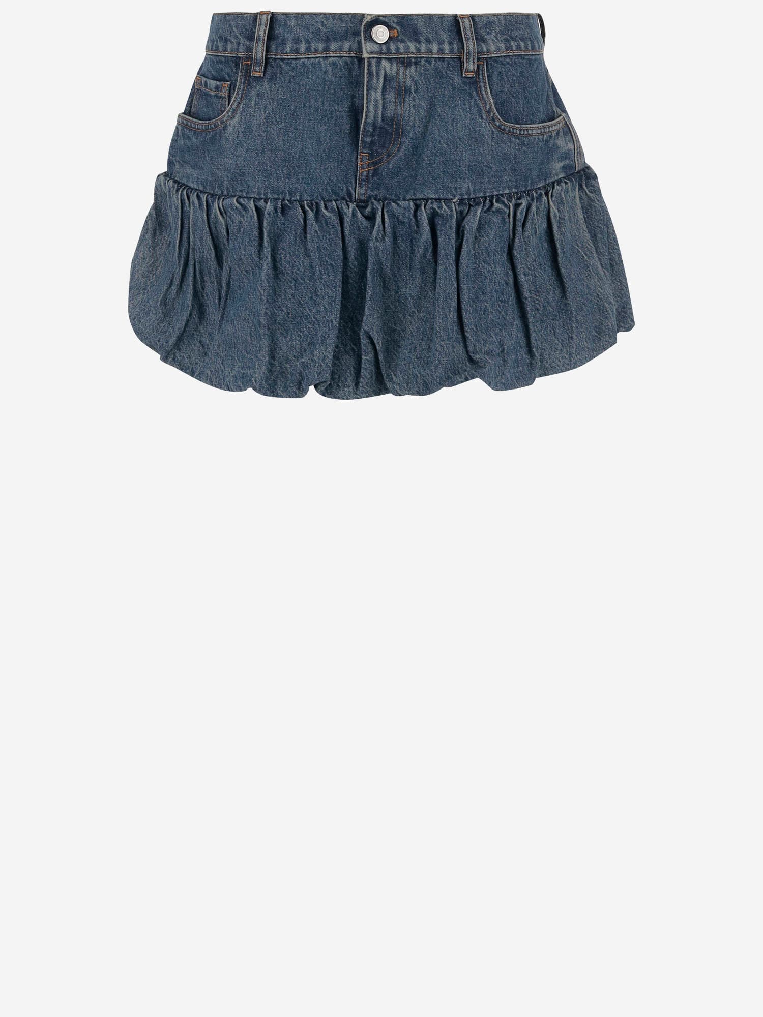 Cotton Denim Mini Skirt