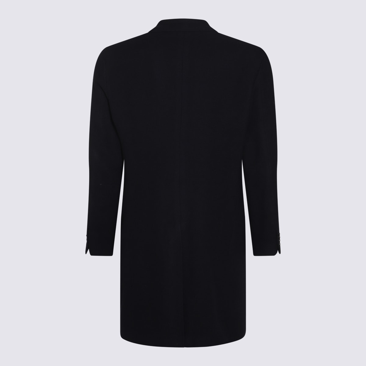 Canali Double-breasted Wool Coat In Black