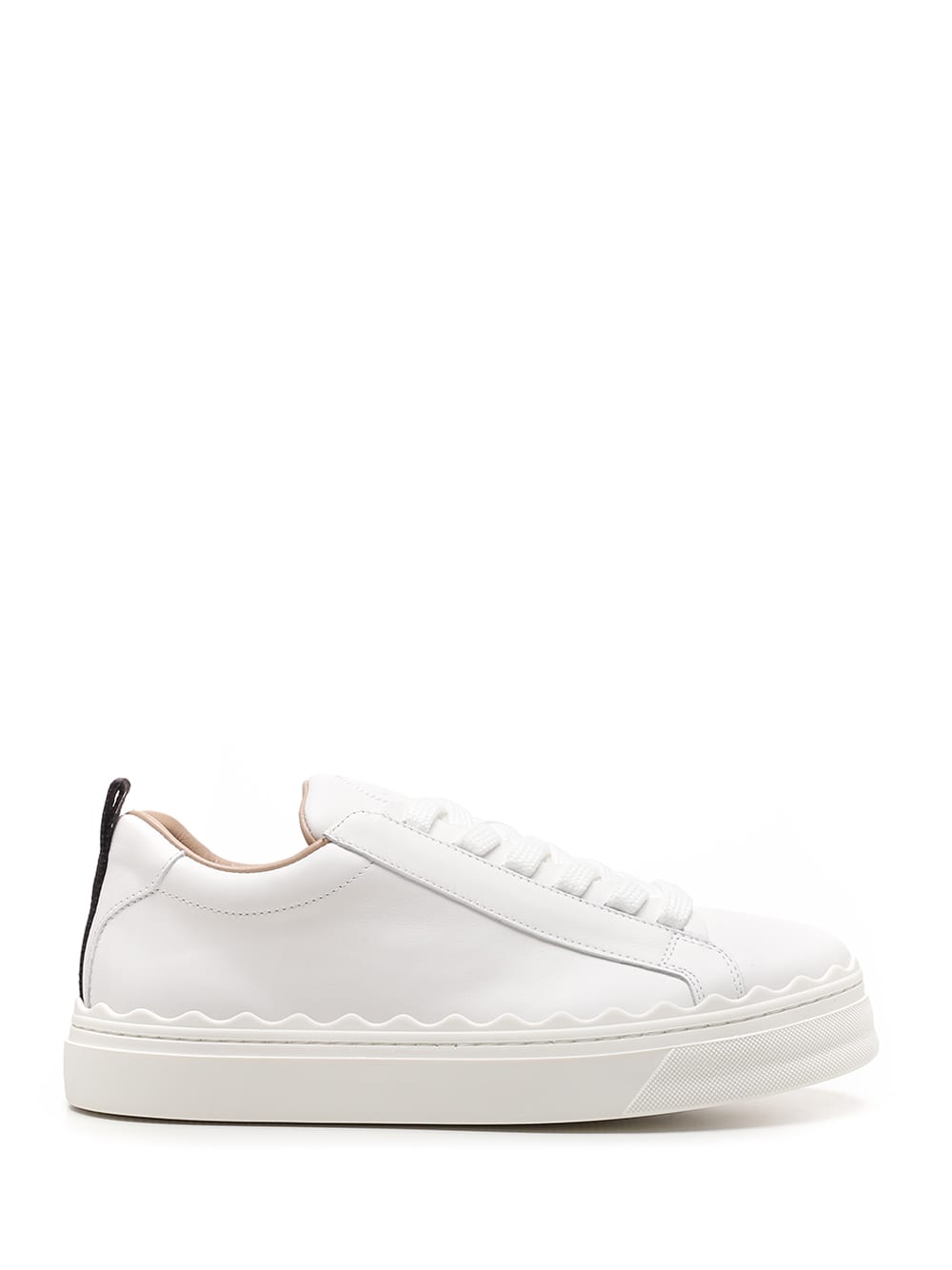 Chloé Lauren Sneakers In White Leather In Bianco