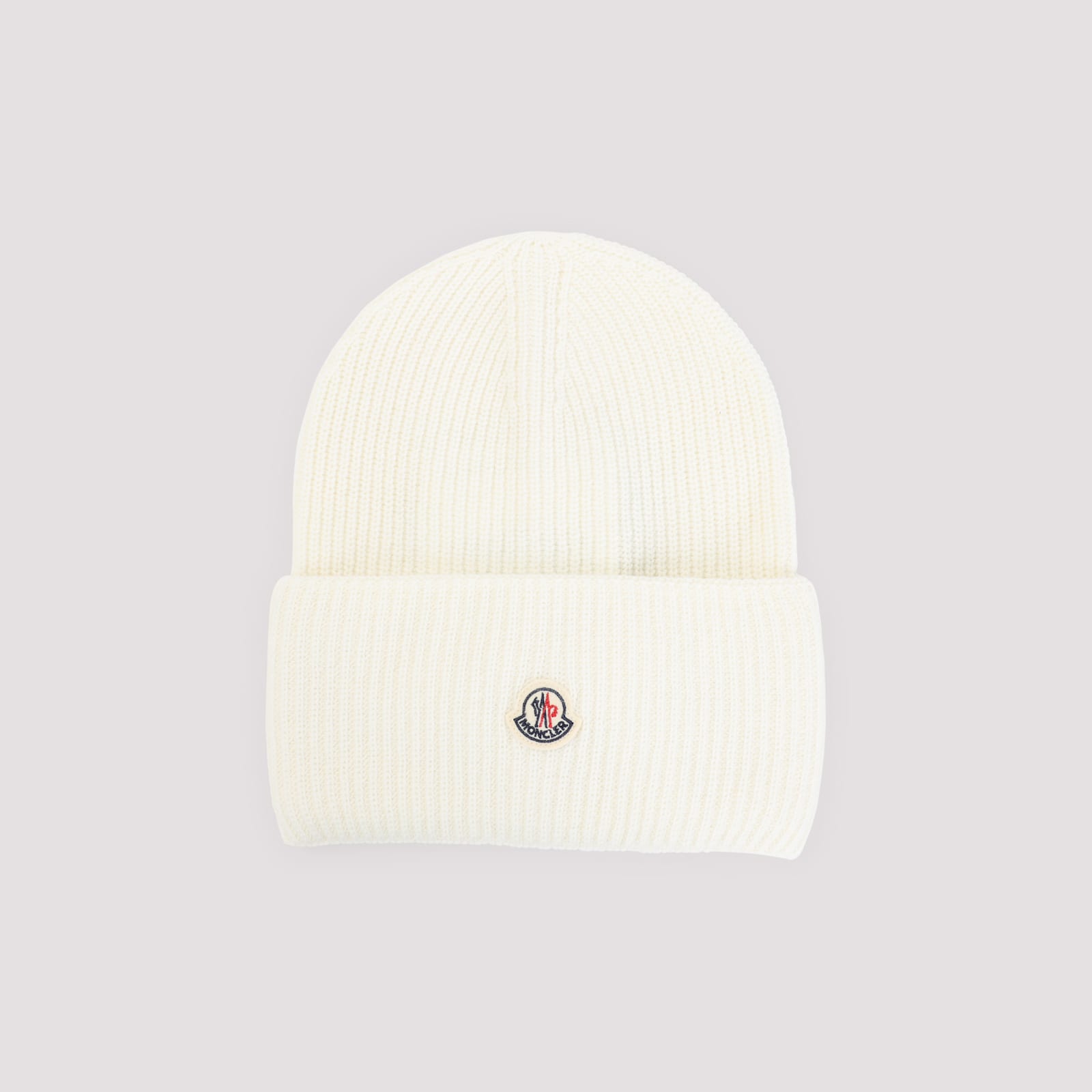 Moncler White Virgin Wool Hat In Neutral