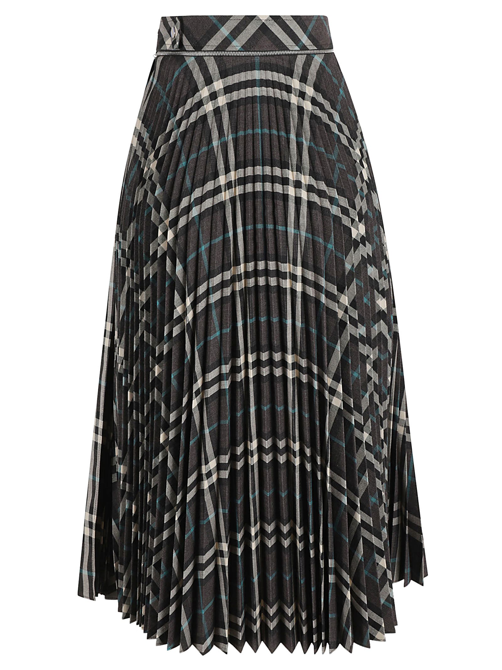 Shop Burberry Checked Pleated Skirt In Snug Ip Check