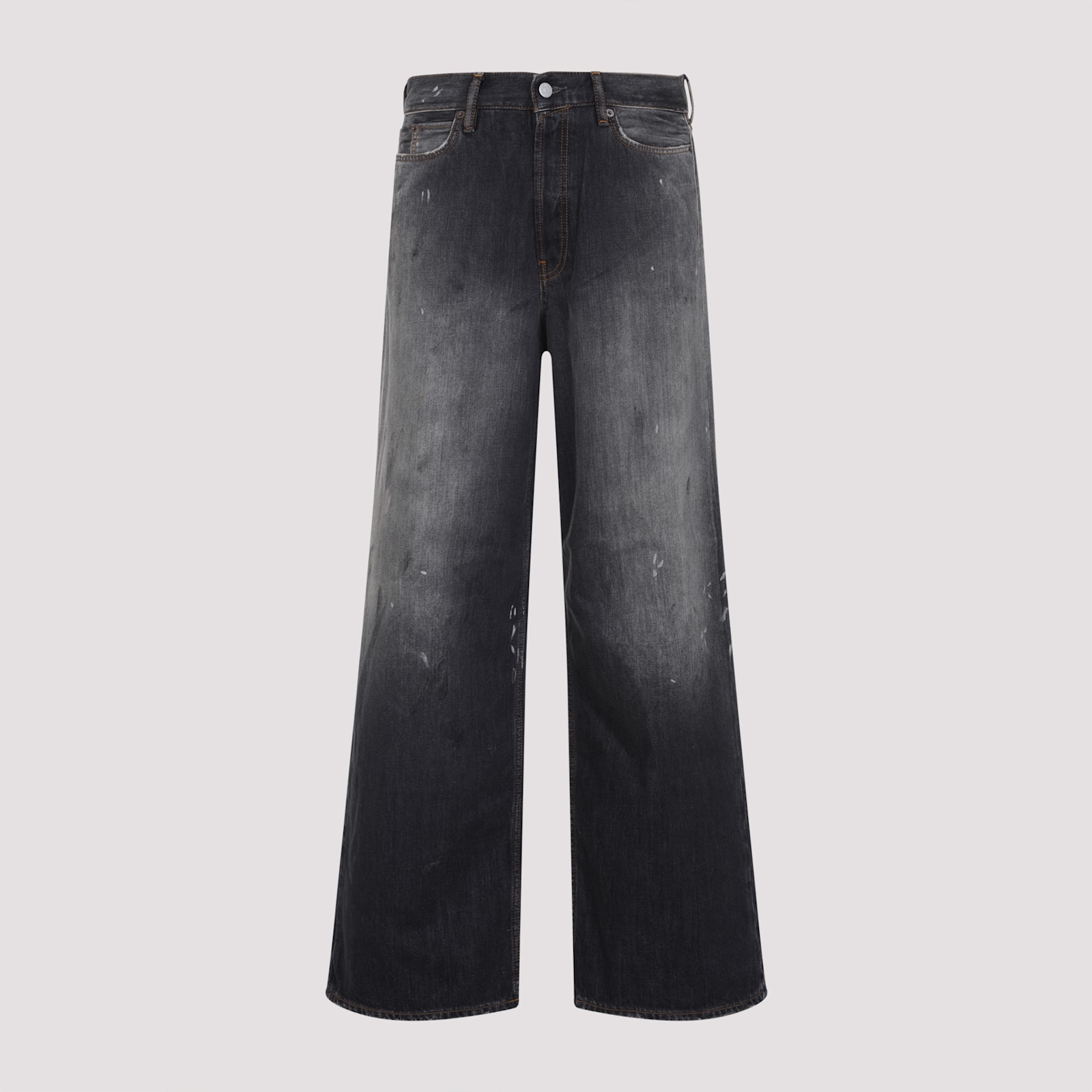 Acne Studios Trafalgar Wide Leg Jeans With Faded Effect In Black