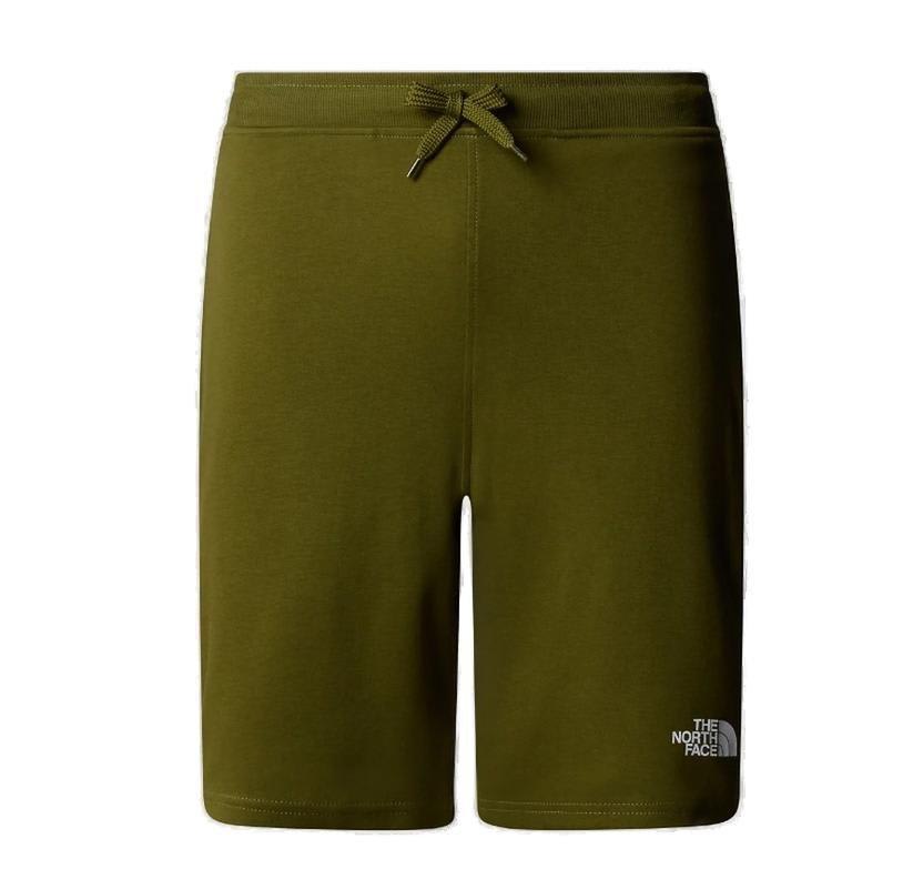 Shop The North Face Logo Printed Drawstring Shorts In Forest Olive