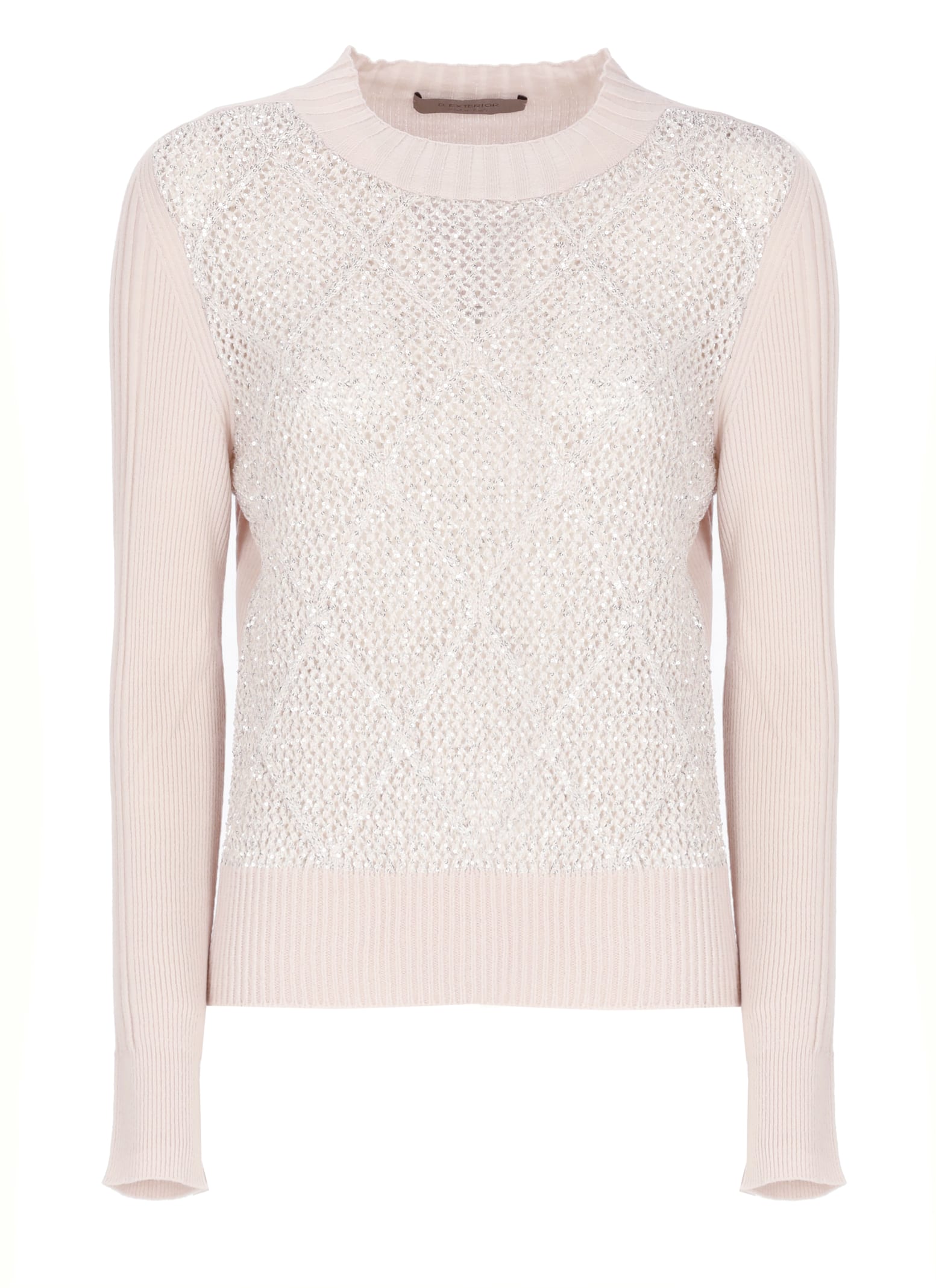 D Exterior Sweater With Paillettes In Pink