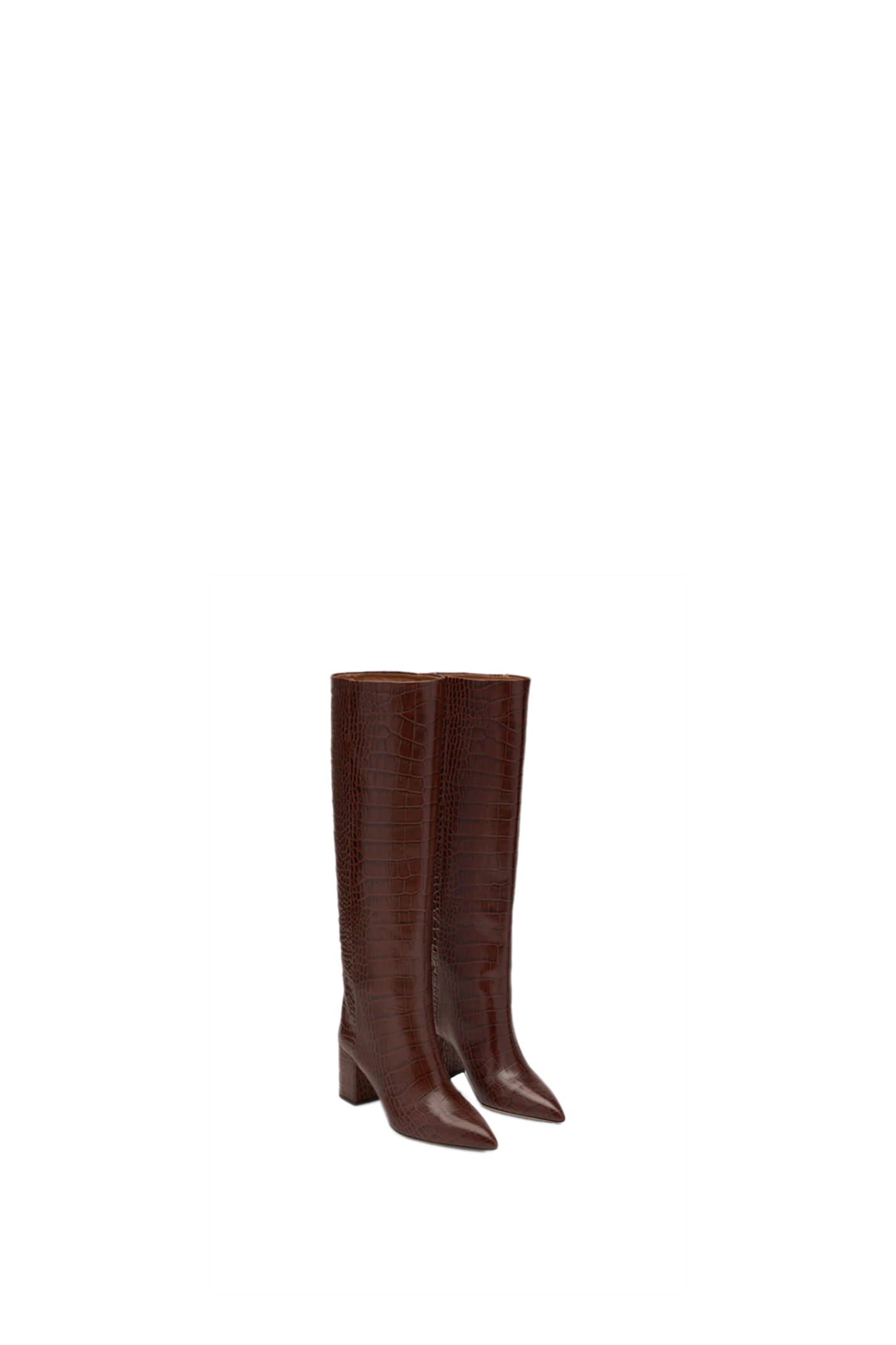 Shop Paris Texas Anja Embossed Knee-length Boots In Bordeaux