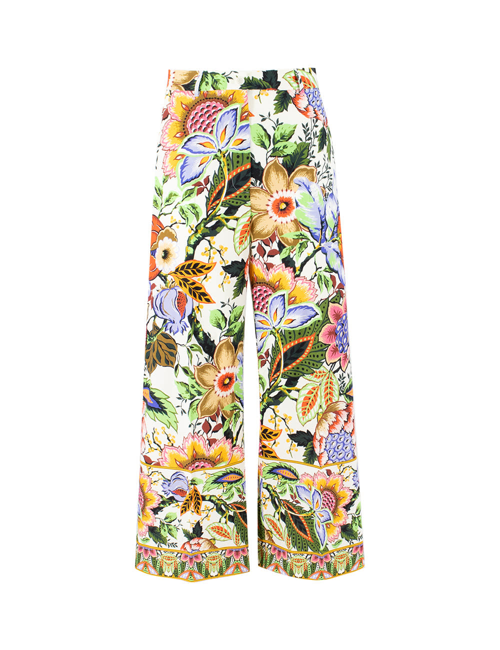 Shop Etro Trousers In Print On White Base