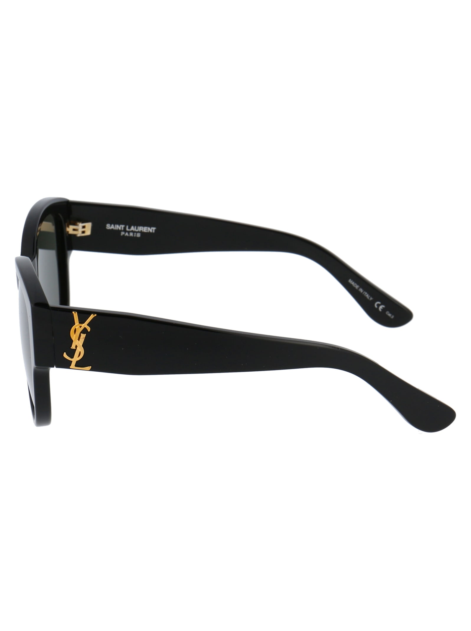 Saint Laurent Unisex Black M3 Oval-frame Sunglasses In Black