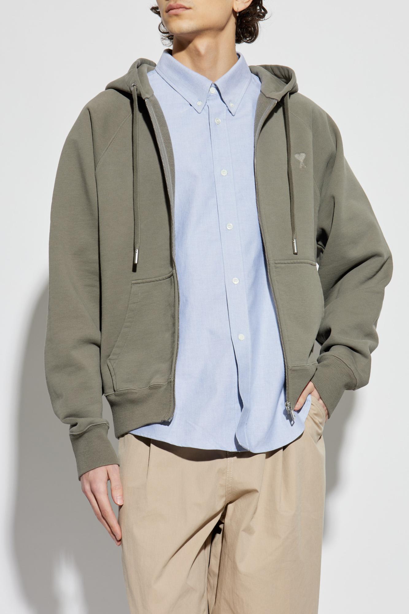 Shop Ami Alexandre Mattiussi Sweatshirt With Logo In Green