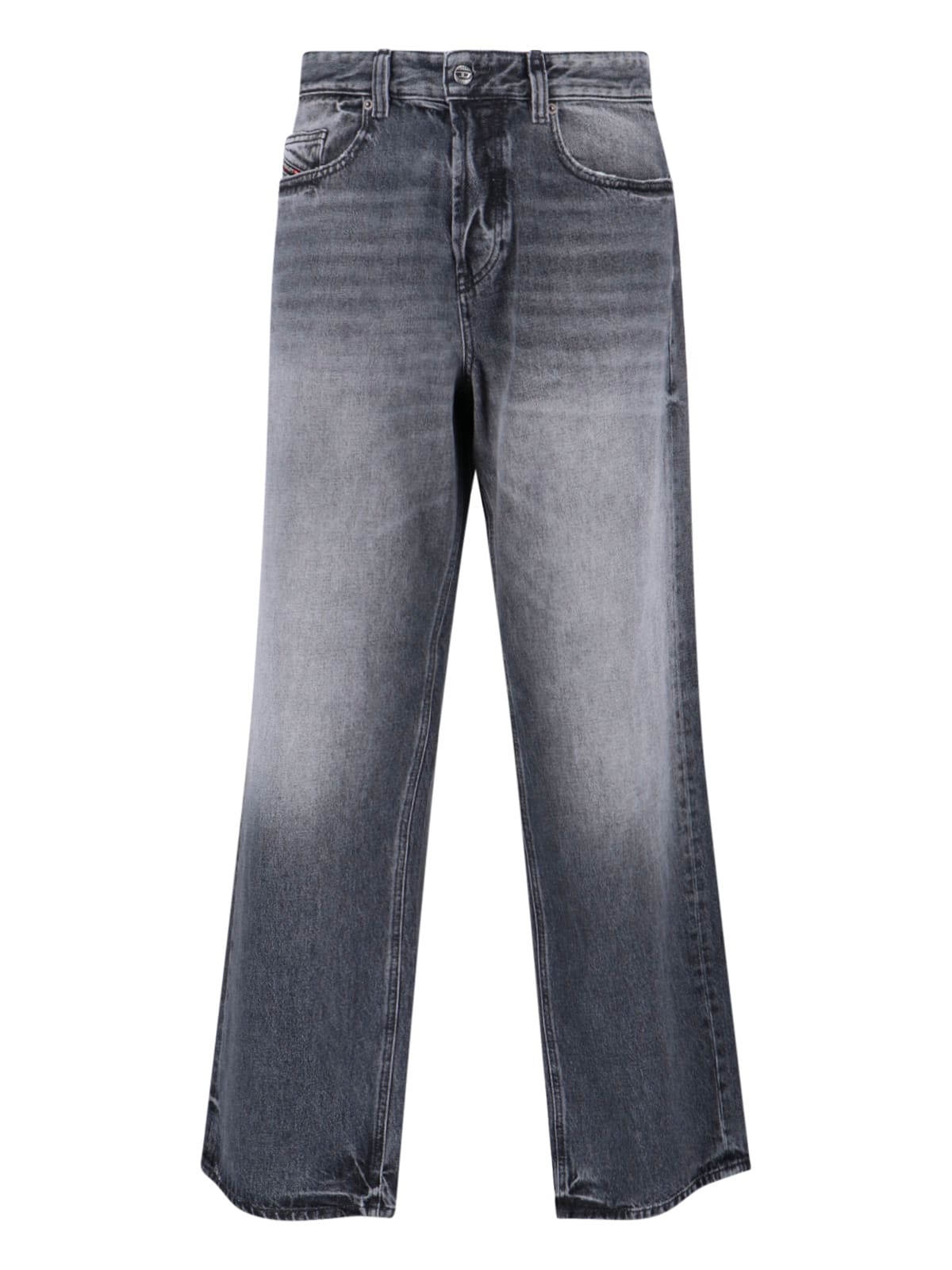 Diesel 2001 D-macro Wide-leg Grey Jeans In Blue
