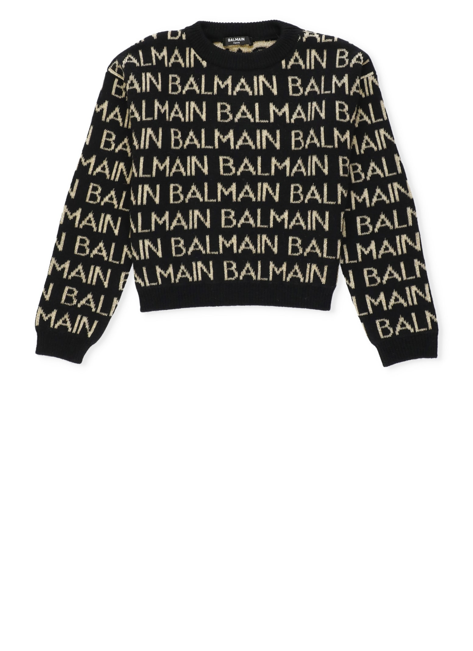 Balmain Kids' Sweater With Embroideries In Black