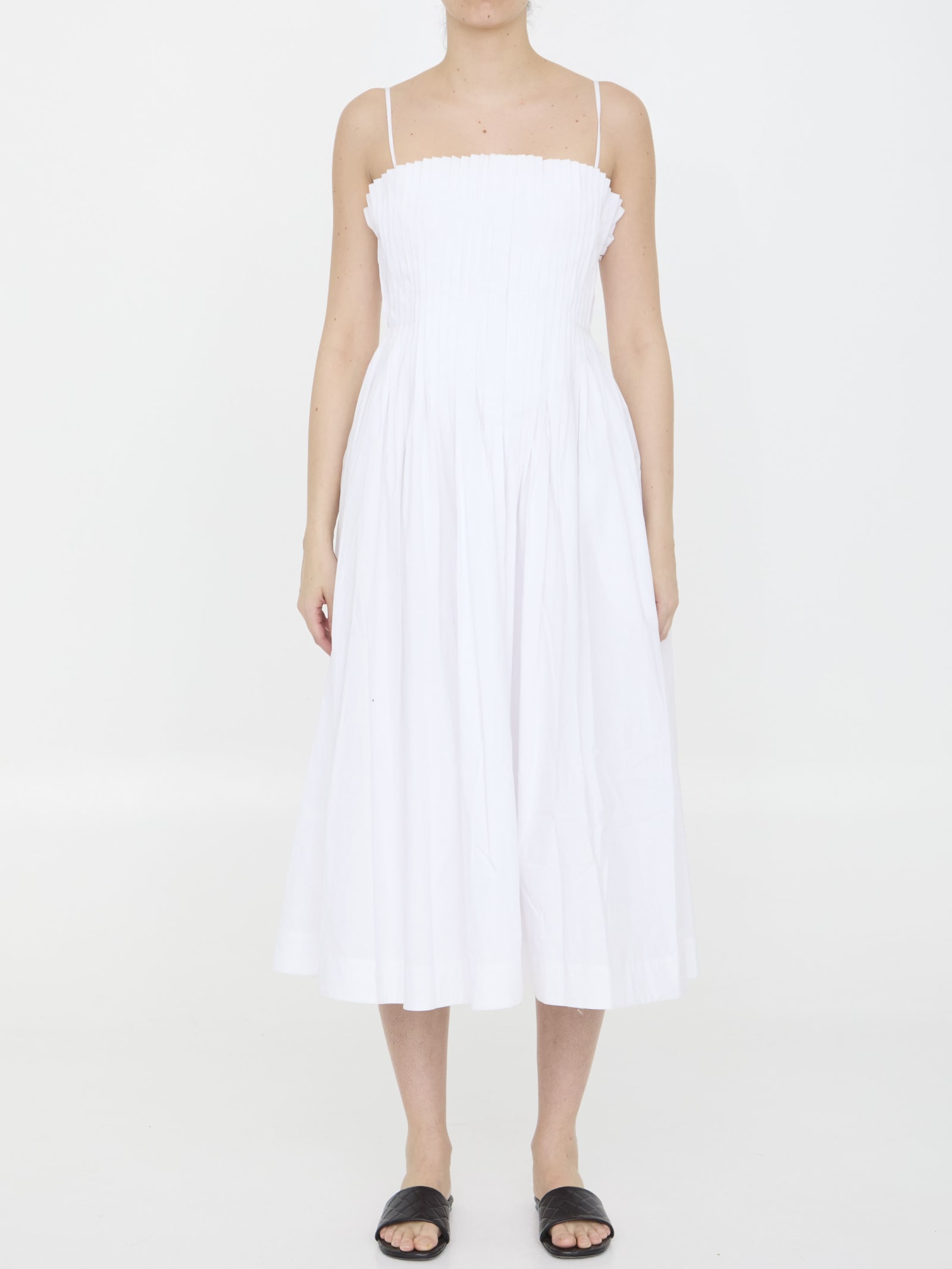 Shop Staud Midi Bella Dress In White