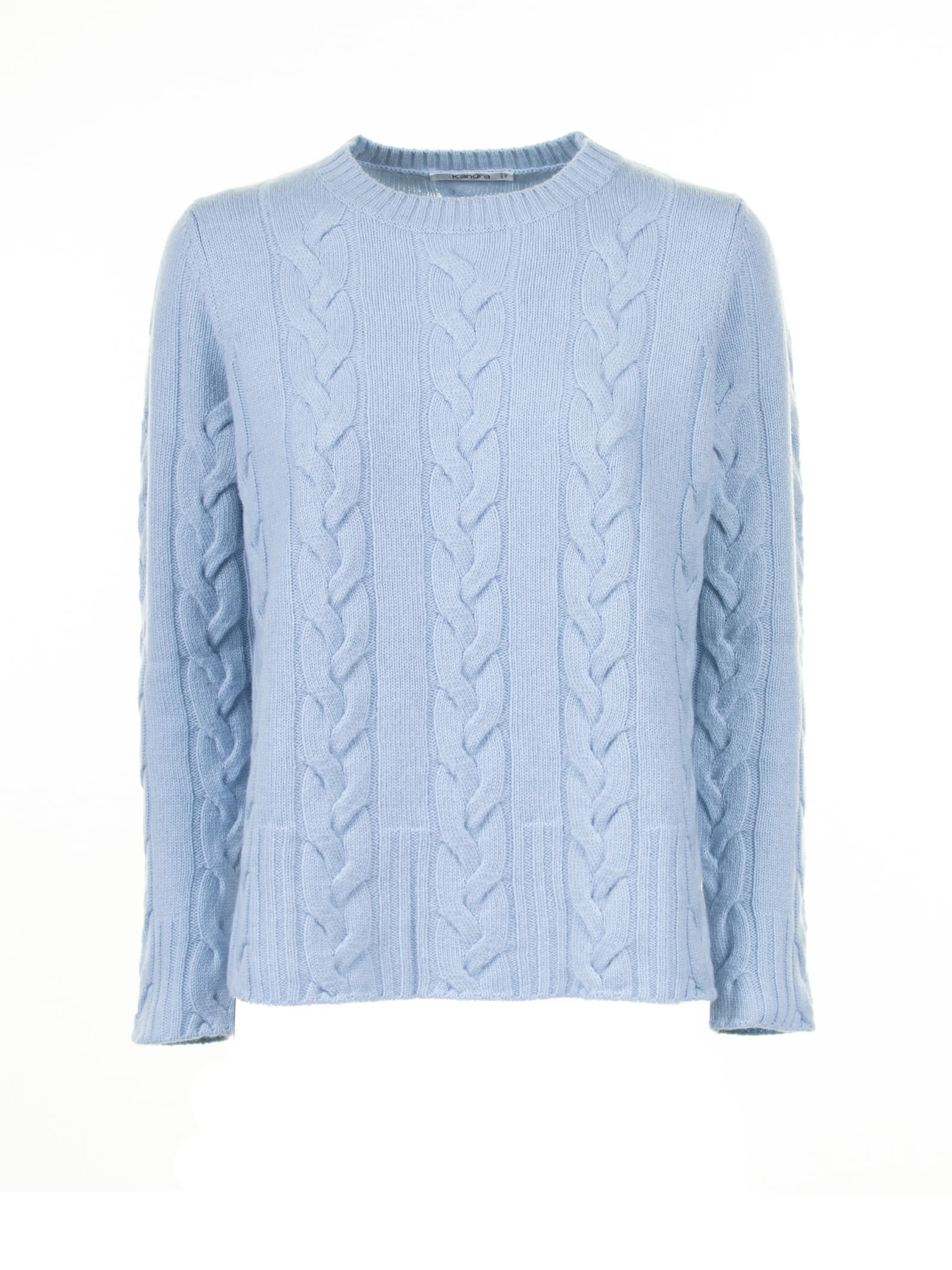 Kangra Light Blue Crewneck Sweater Braid