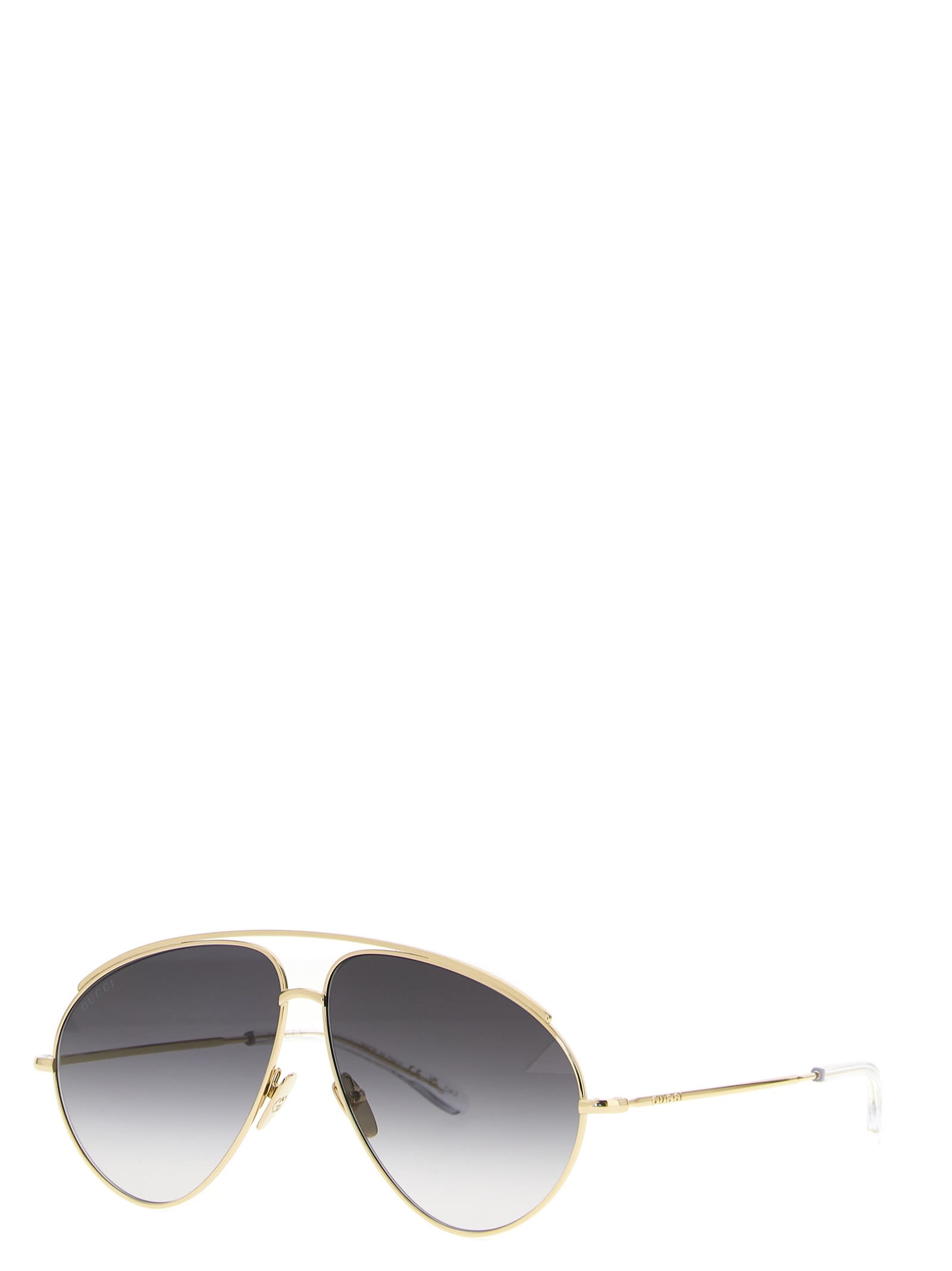 Gucci Gold Metal Aviator Sunglasses Women In Gold
