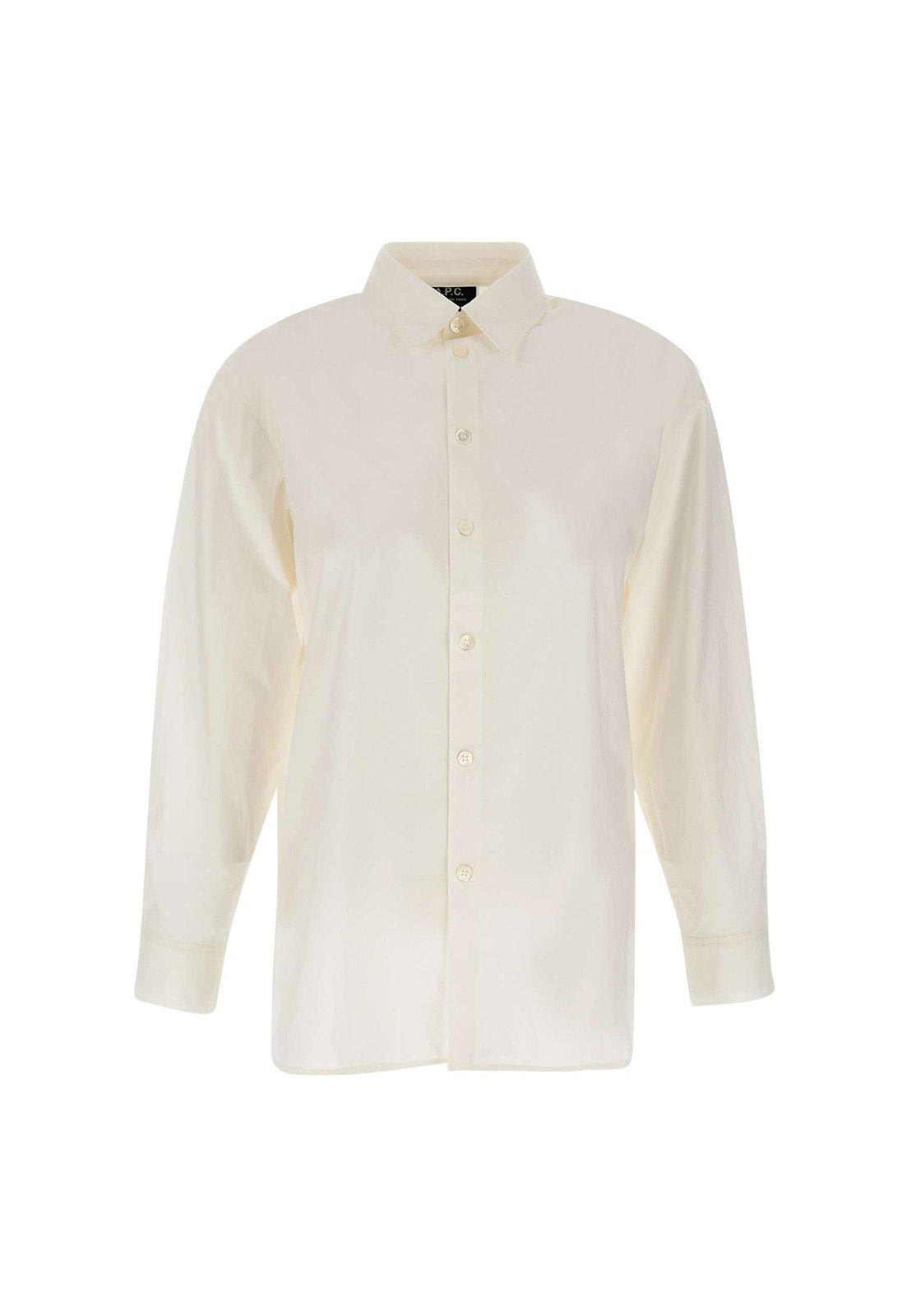 Apc Buttoned Long-sleeved Shirt A.p.c. In Neutral