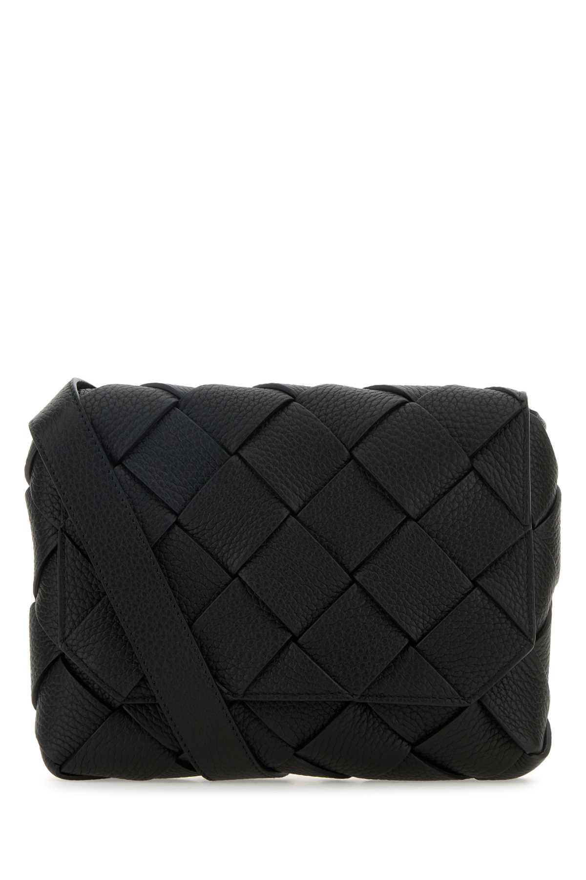 Bottega Veneta Black Leather Diago Crossbody Bag