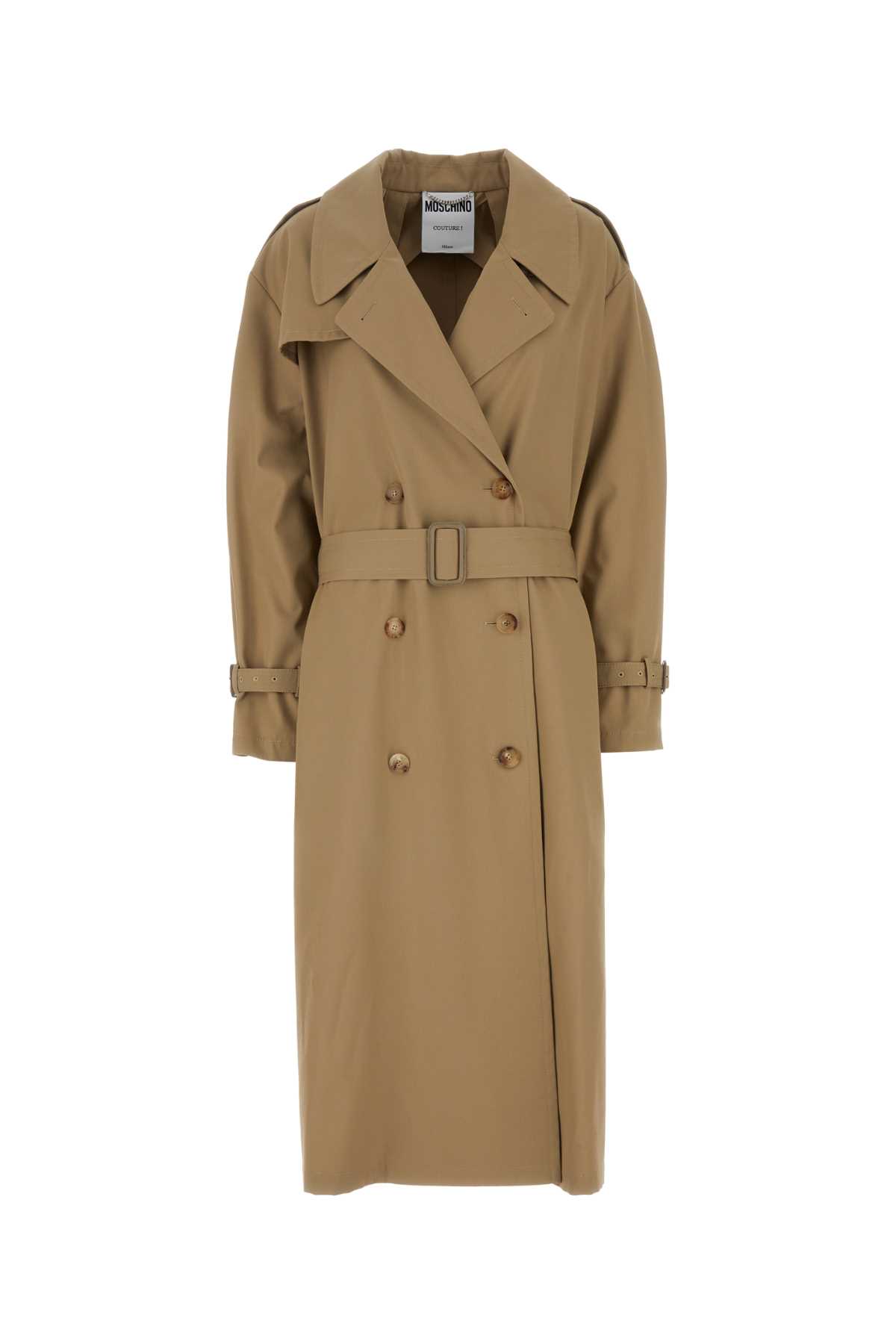 Beige Gabardine Oversize Trench Coat