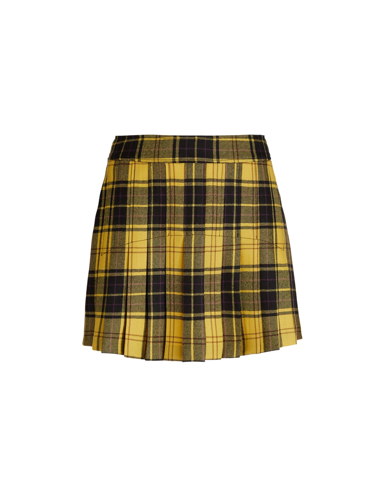 Etro Woman Short Skirt In Yellow Check Wool