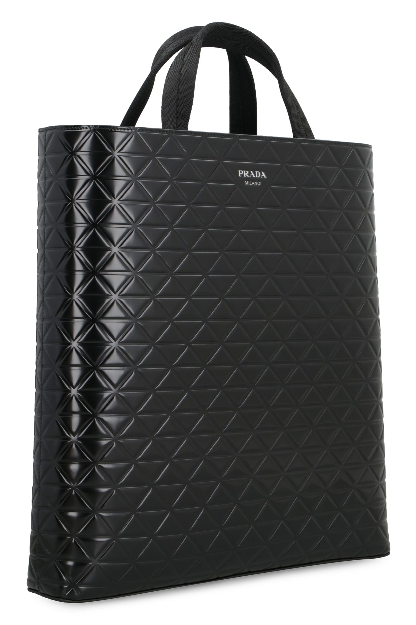 Shop Prada Smooth Leather Tote Bag In Black