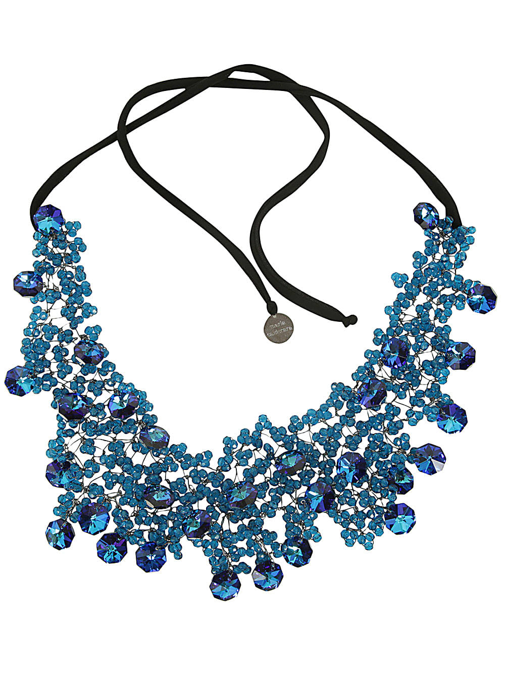 Shop Maria Calderara Crystals Necklace In B Blue