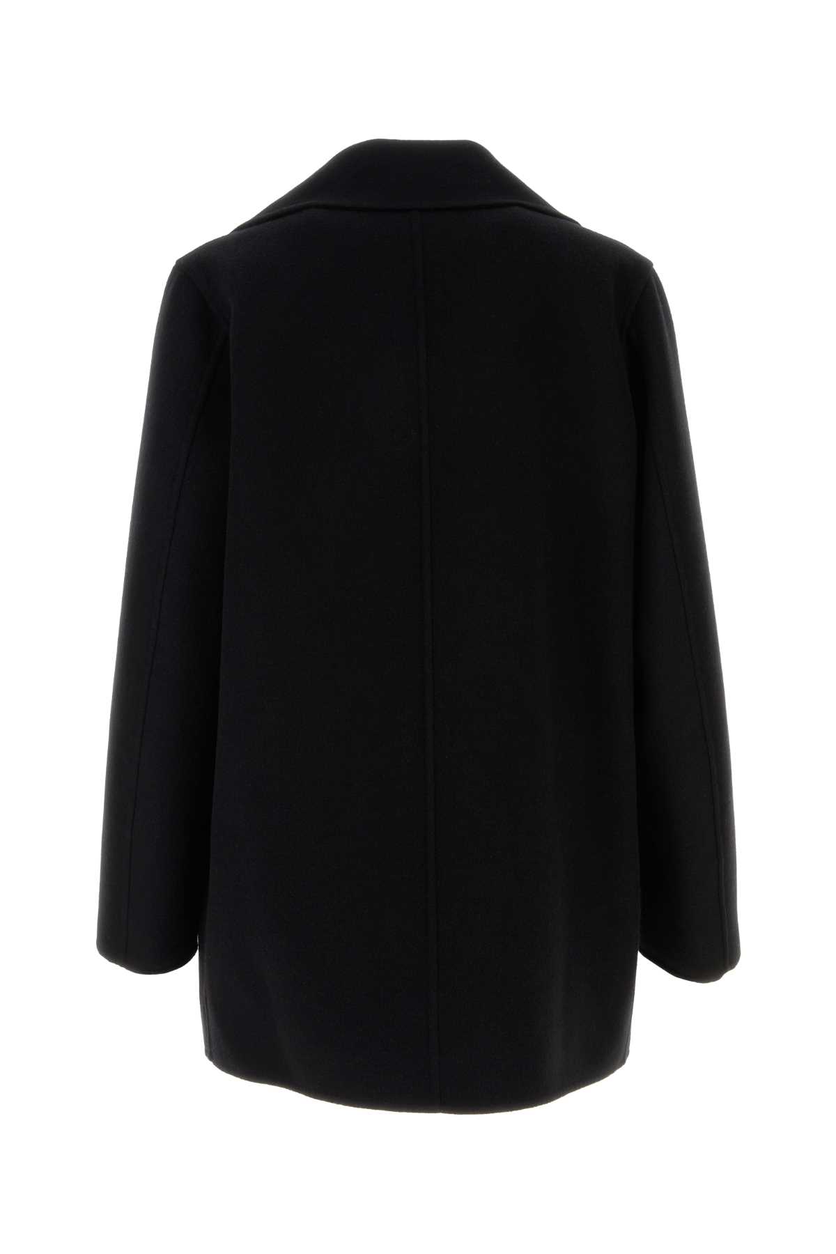 Shop Jil Sander Black Wool Blend Coat In 001