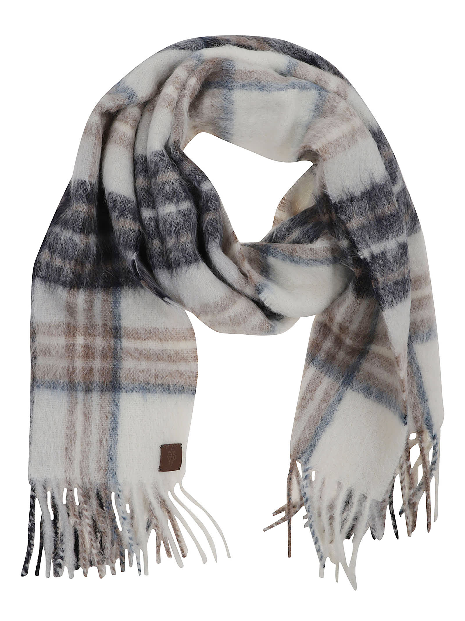 Eleventy Soft Plaid Scarf Fringed Edges In Multi