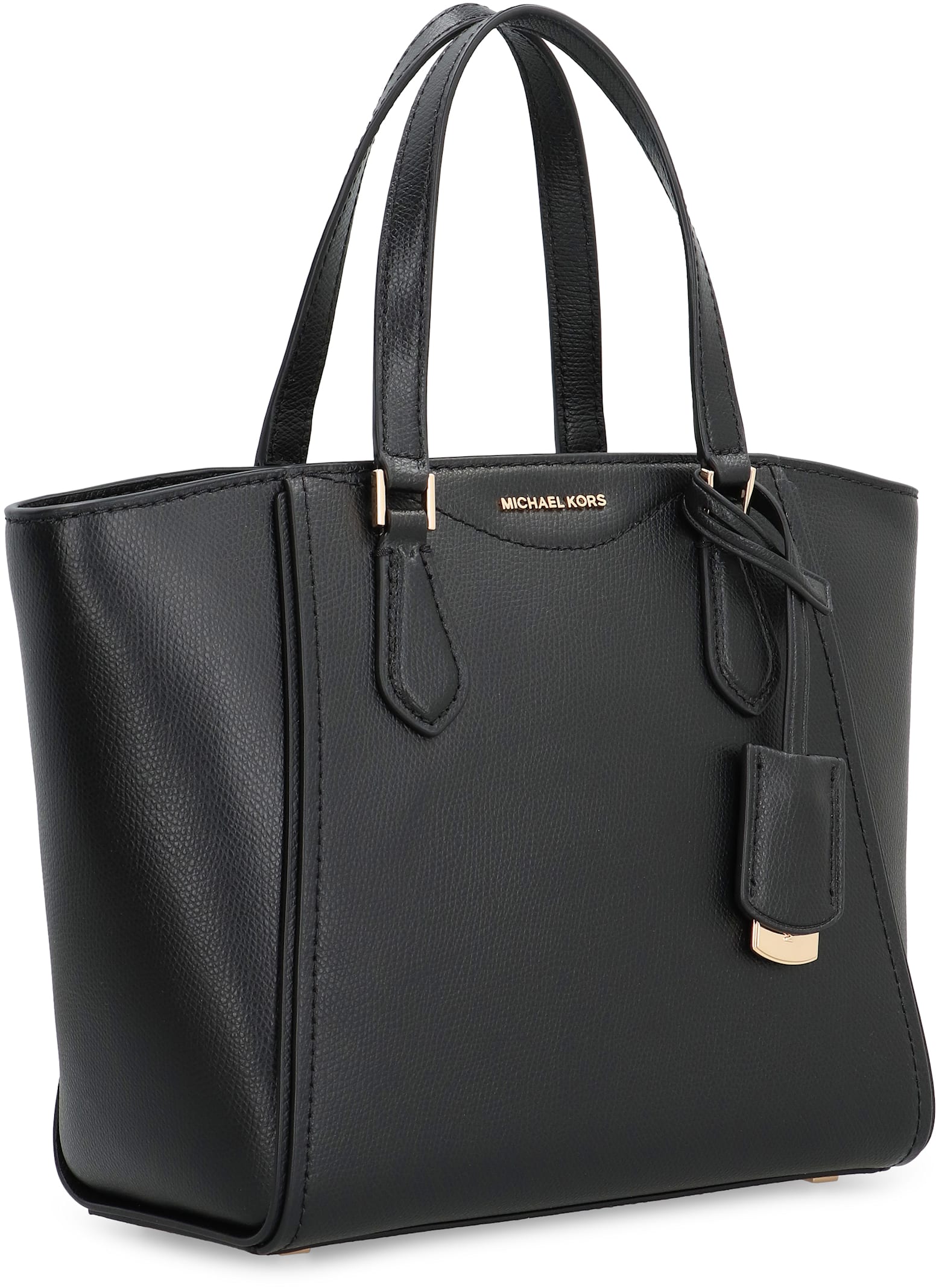Shop Michael Michael Kors Taryn Leather Tote In Black