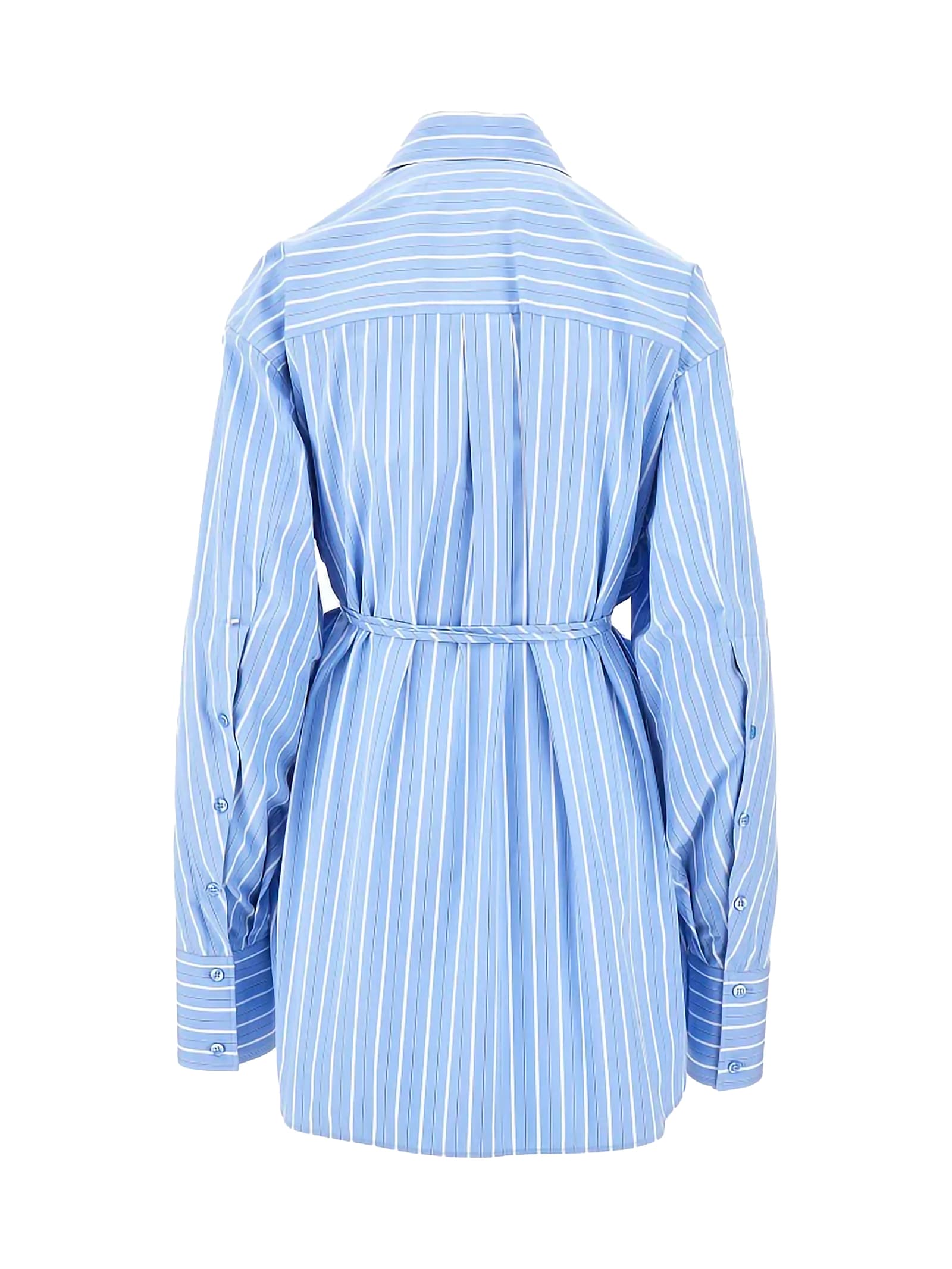 Sportmax Lapel Long-sleeved Dress In Blue