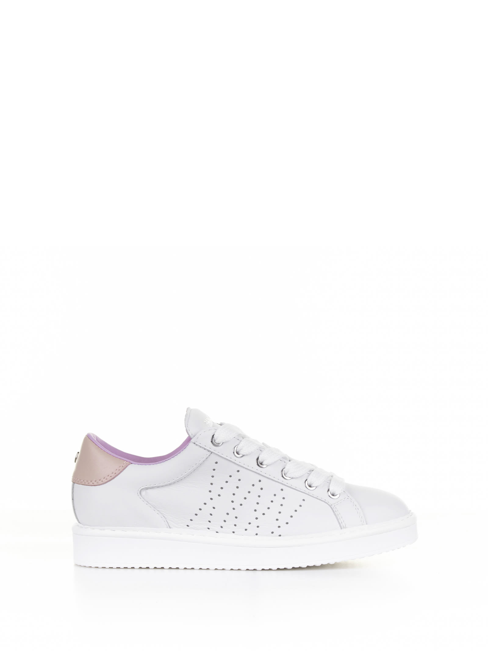 White Leather Sneaker And Pink Heel
