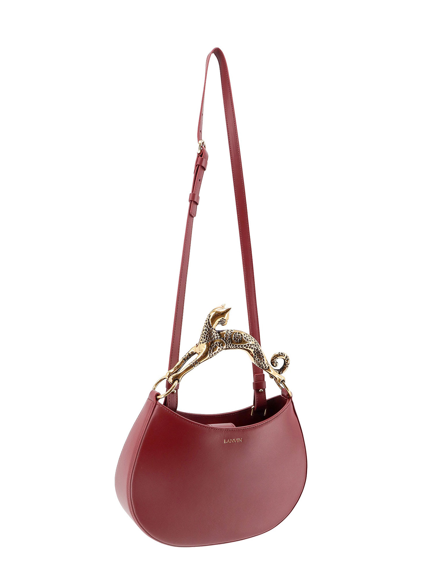 Shop Lanvin Hobo Gatto Handbag In Red