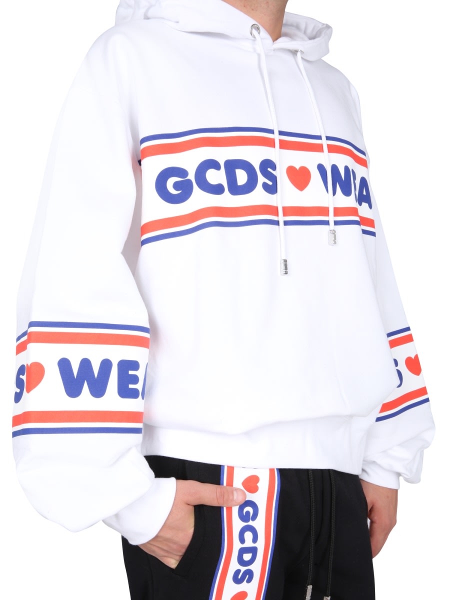 Shop Gcds Cute Tape Logo Sweatshirt In White