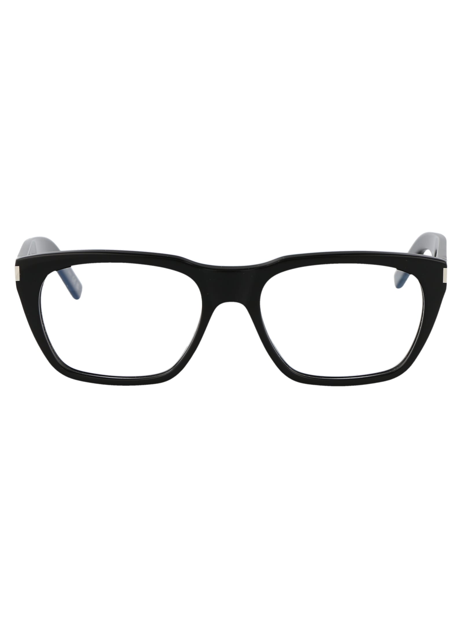 Shop Saint Laurent Sl 598 Opt Glasses In 001 Black Black Transparent