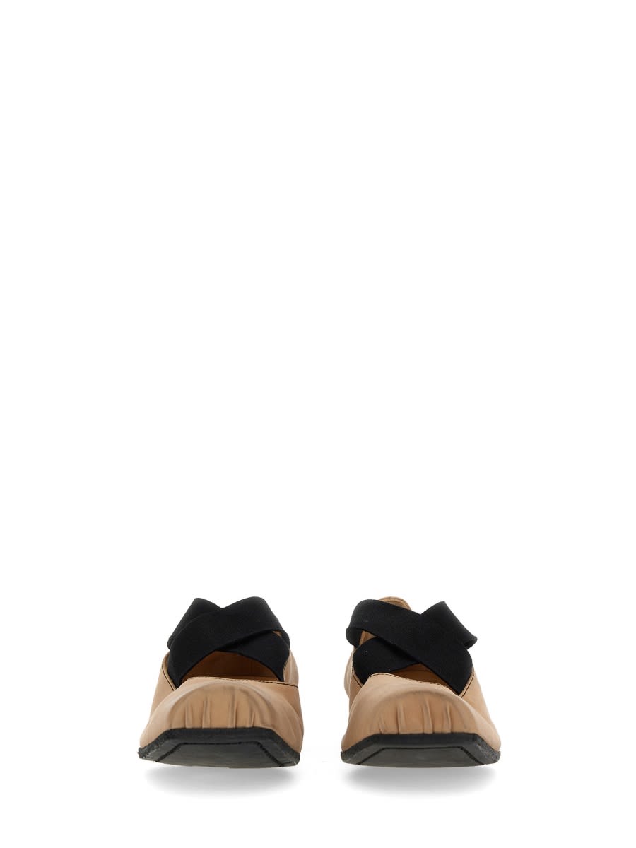 Shop Uma Wang Leather Ballerina In Beige