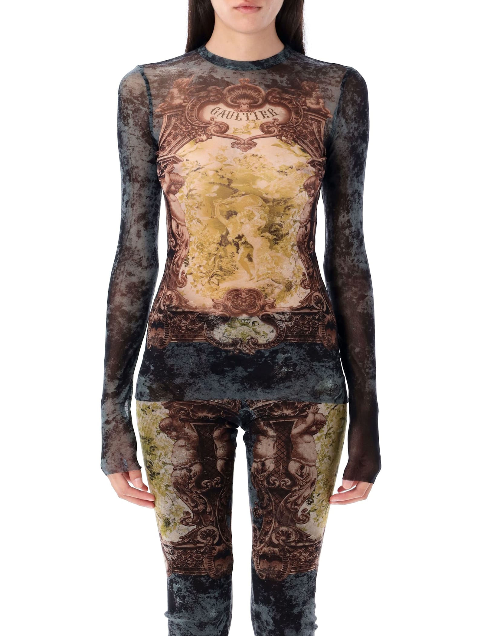 Jean Paul Gaultier Printed Long-sleeve T-shirt In Multi