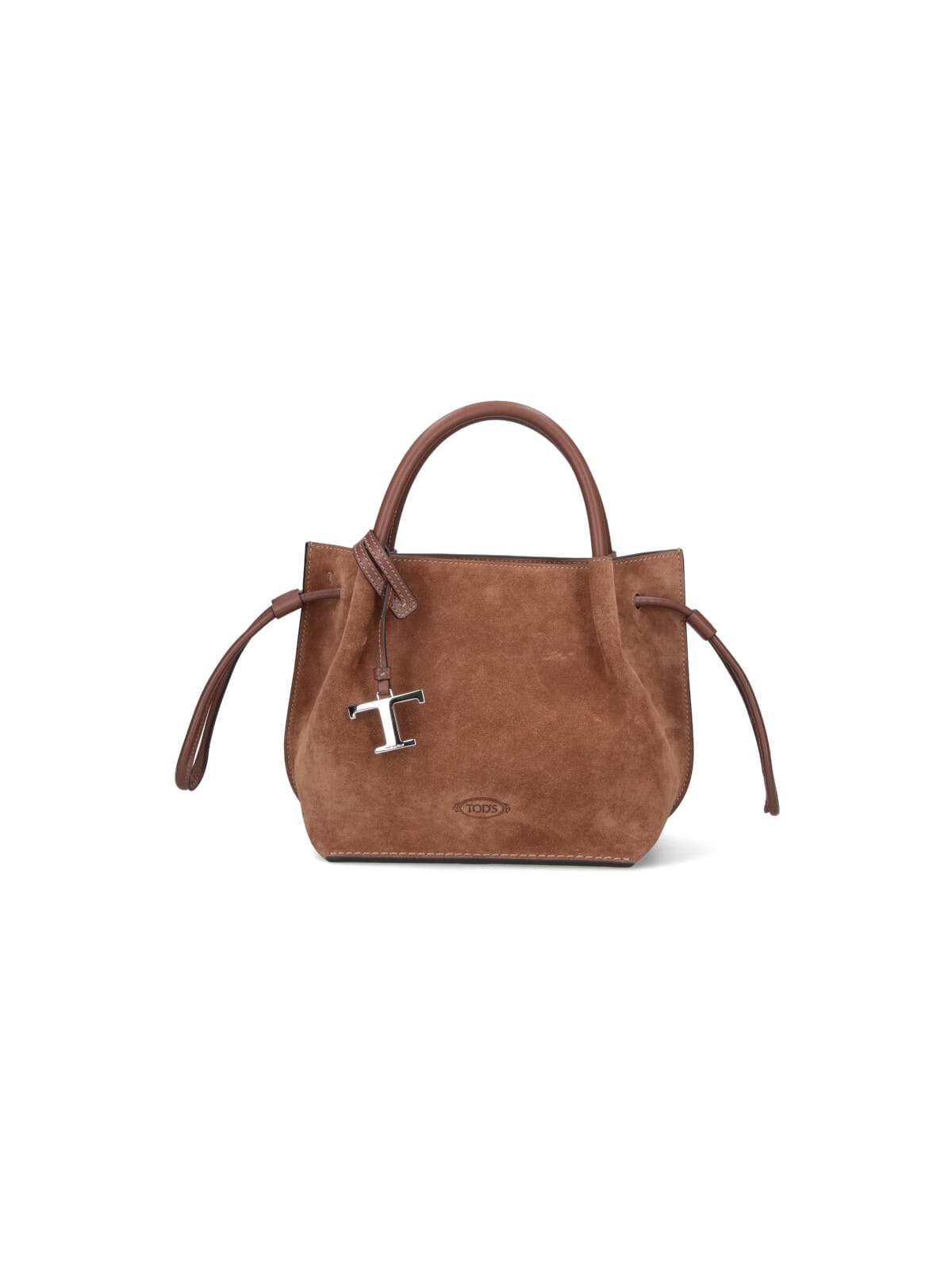 Tod's Suede Shoulder Bag Metal Hardware In Brown