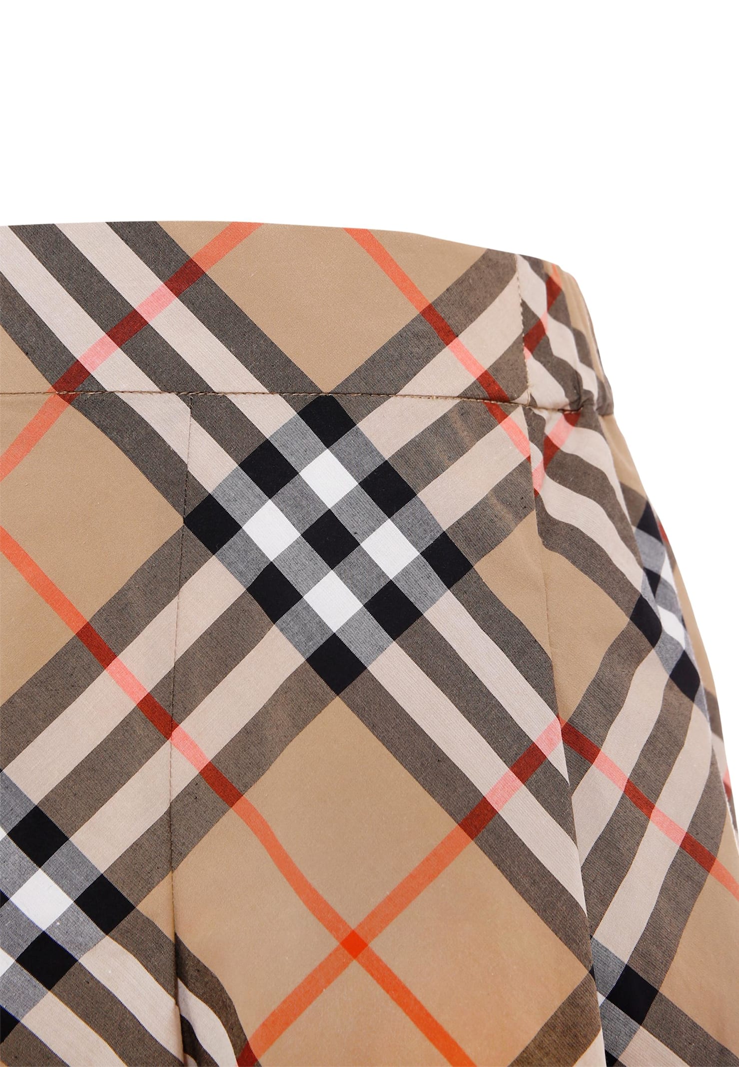 Burberry Beige Trousers For Girl With Check Vintage In Multi