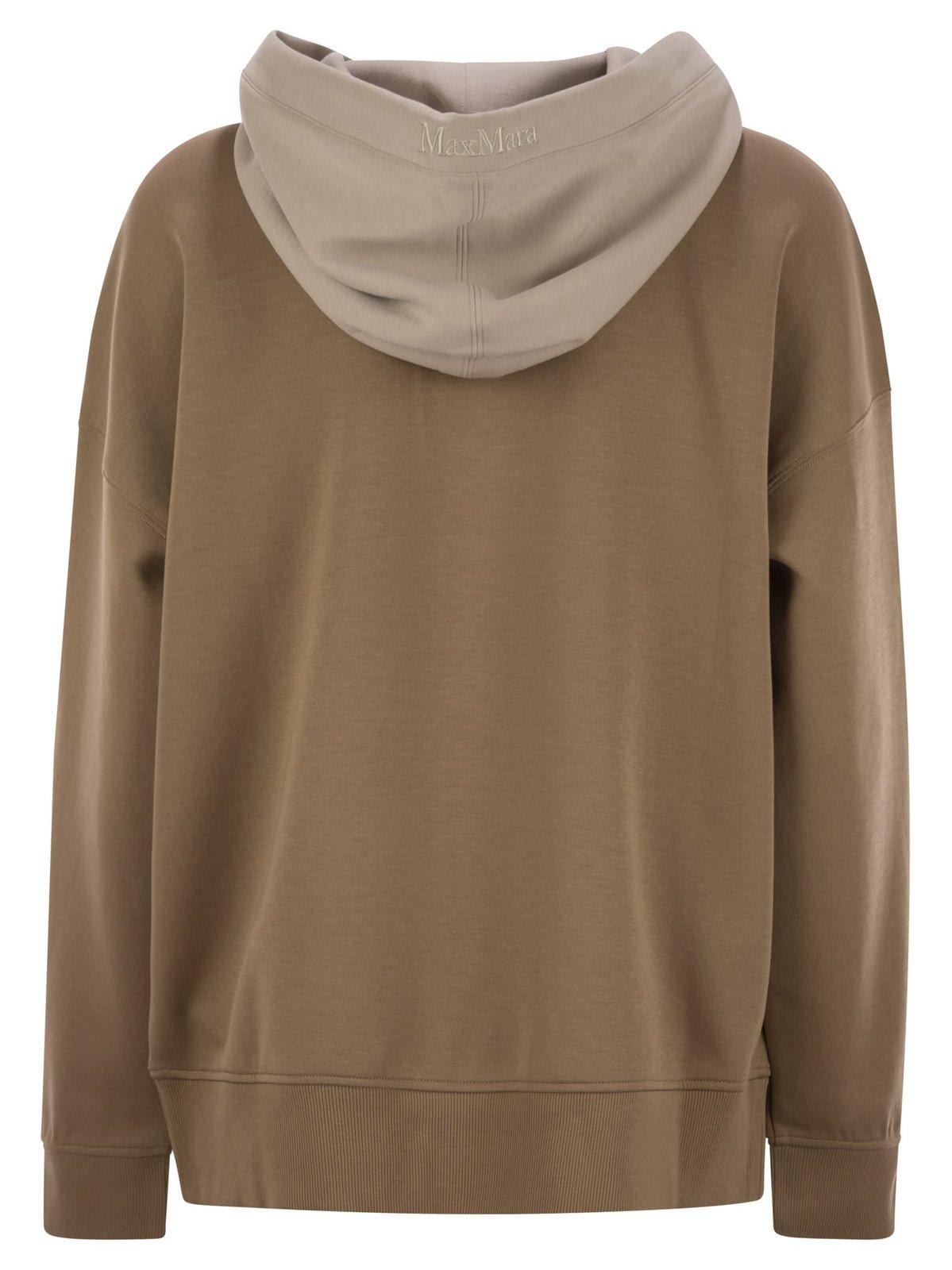 'S MAX MARA AGATA LOGO EMBROIDERED DRAWSTRING HOODIE