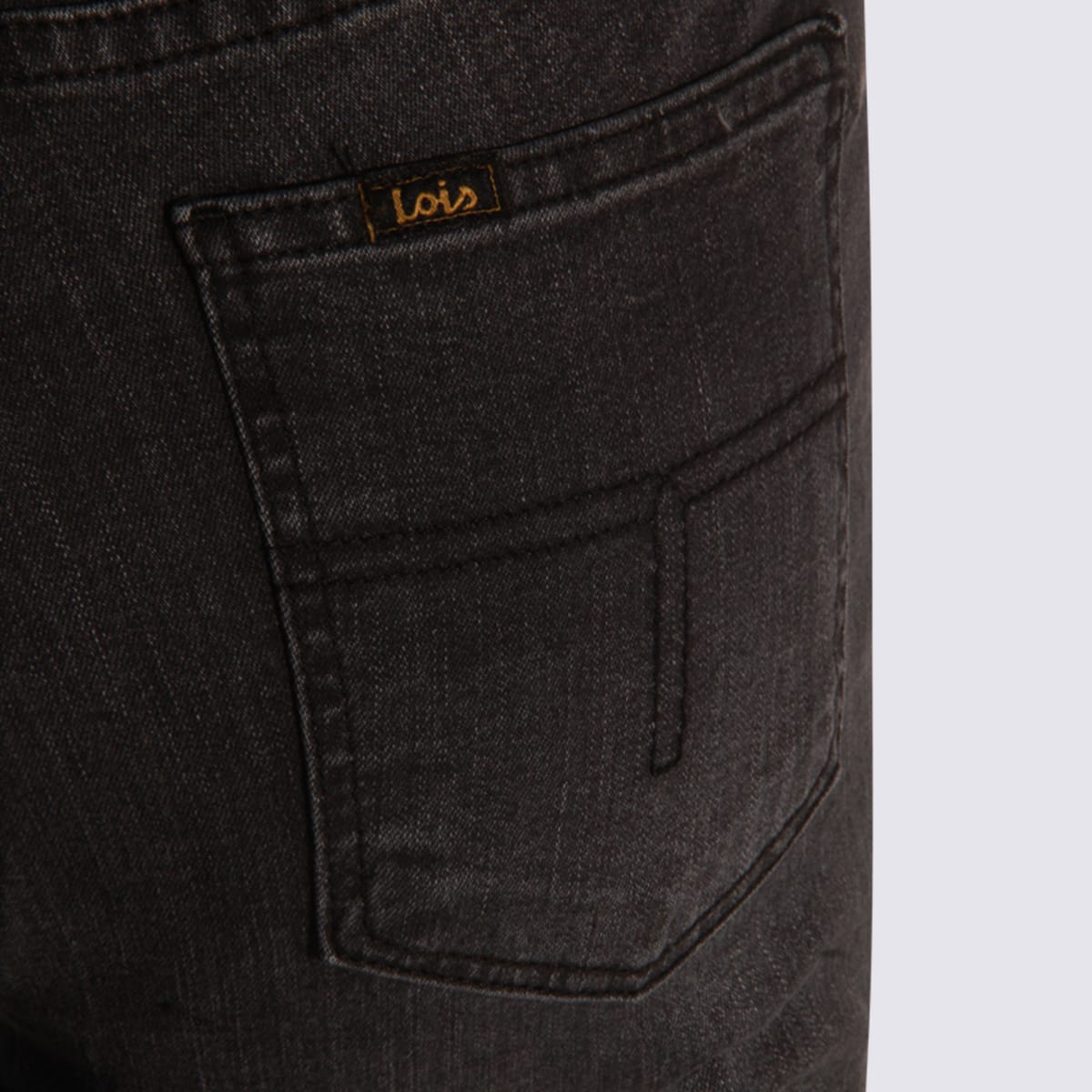 Lois Black Cotton Denim Jeans In Black