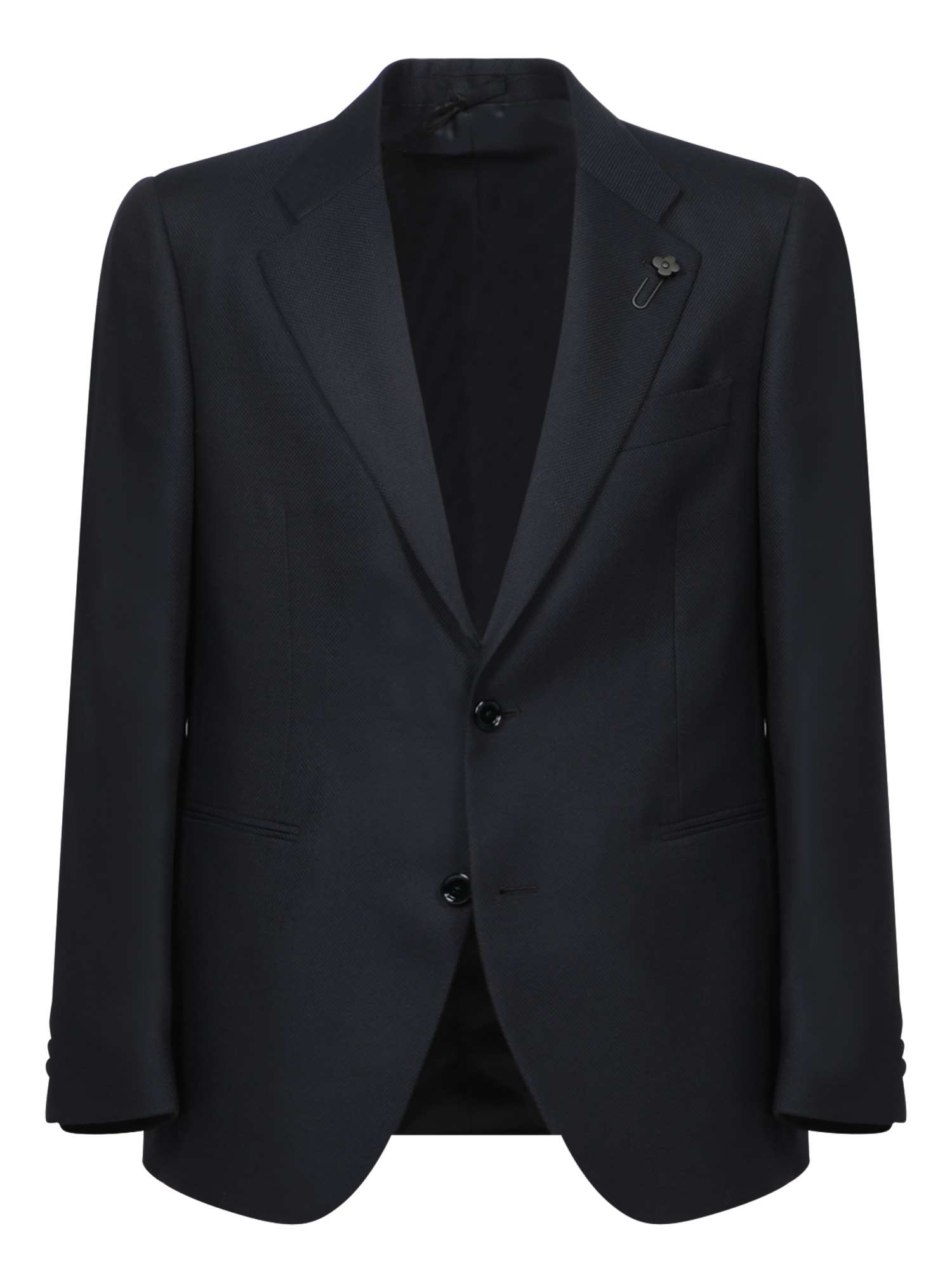 Shop Lardini Blue Wool Jacket