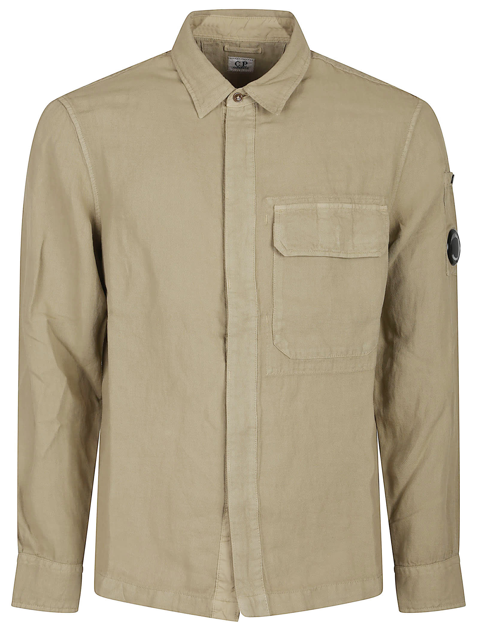 C.p. Company Lens Overshirt In Green