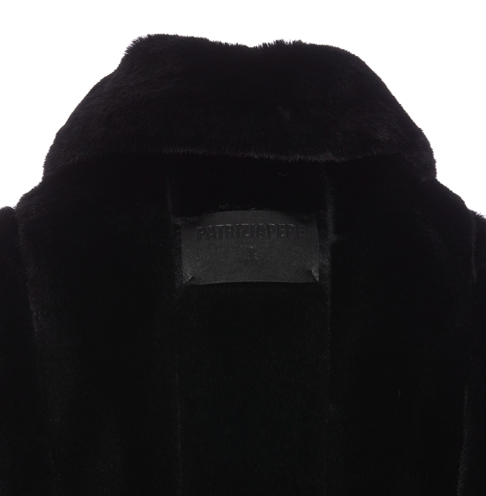 Shop Patrizia Pepe Fake Fur Jacket In Black