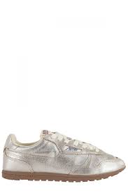 Autry Windspin Low Sneakers In Platinum Leather In Silver
