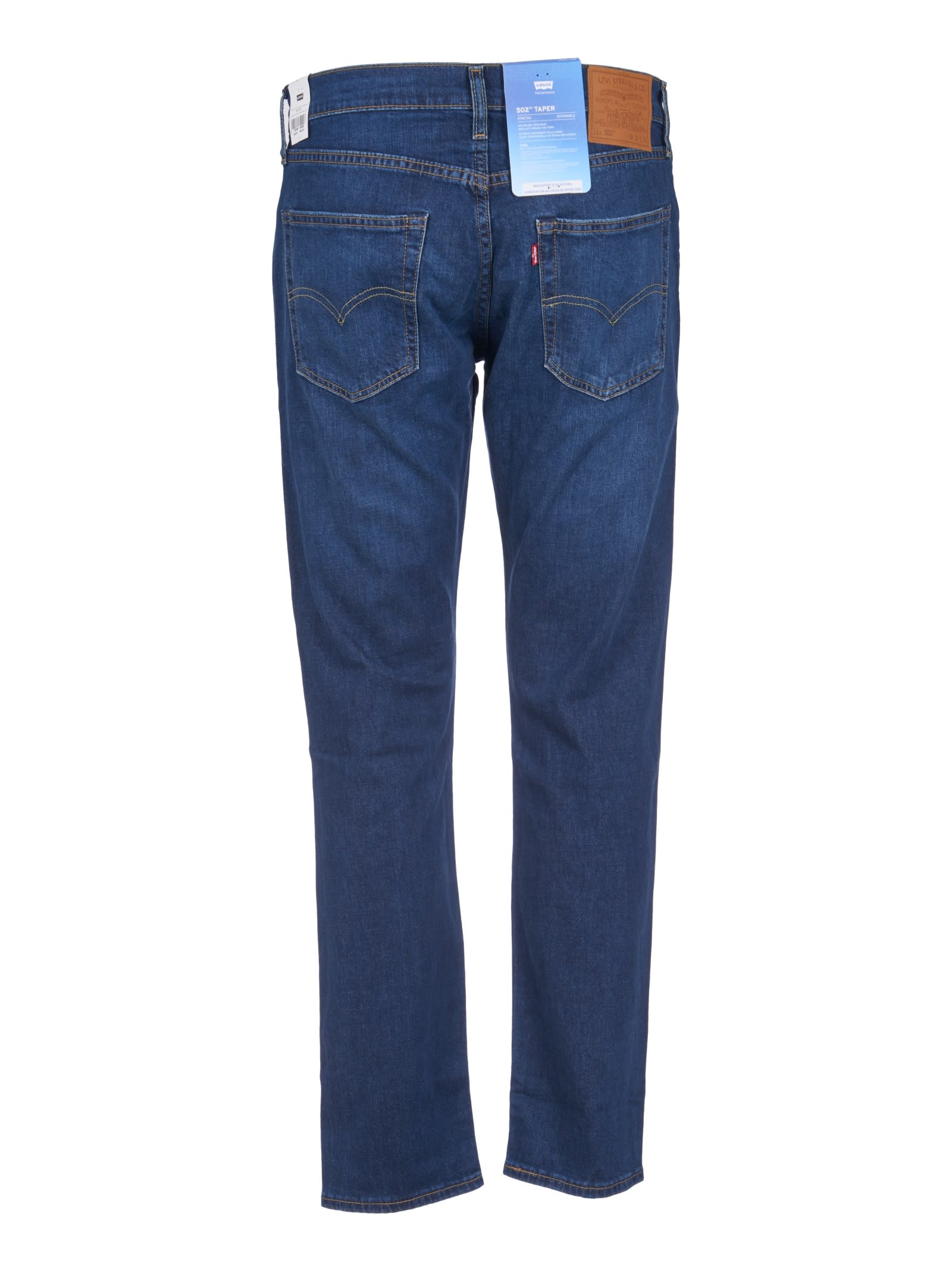 Levi's Mens Levis 502 Tapered-leg Regular-fit Cotton-blend Jeans In Mid Blue