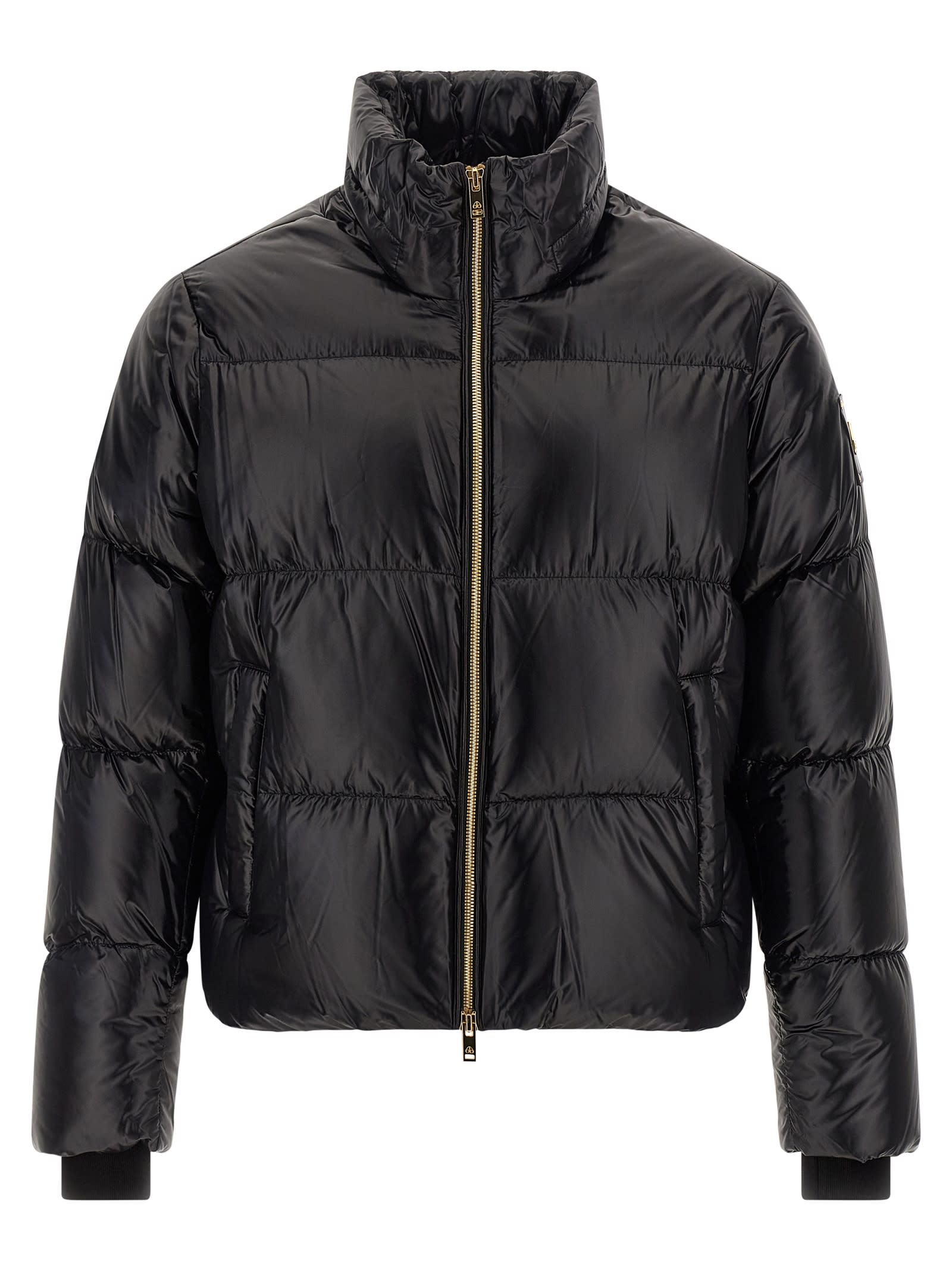 Moose Knuckles Long-sleeved Hooded Cotton Jacket In Black