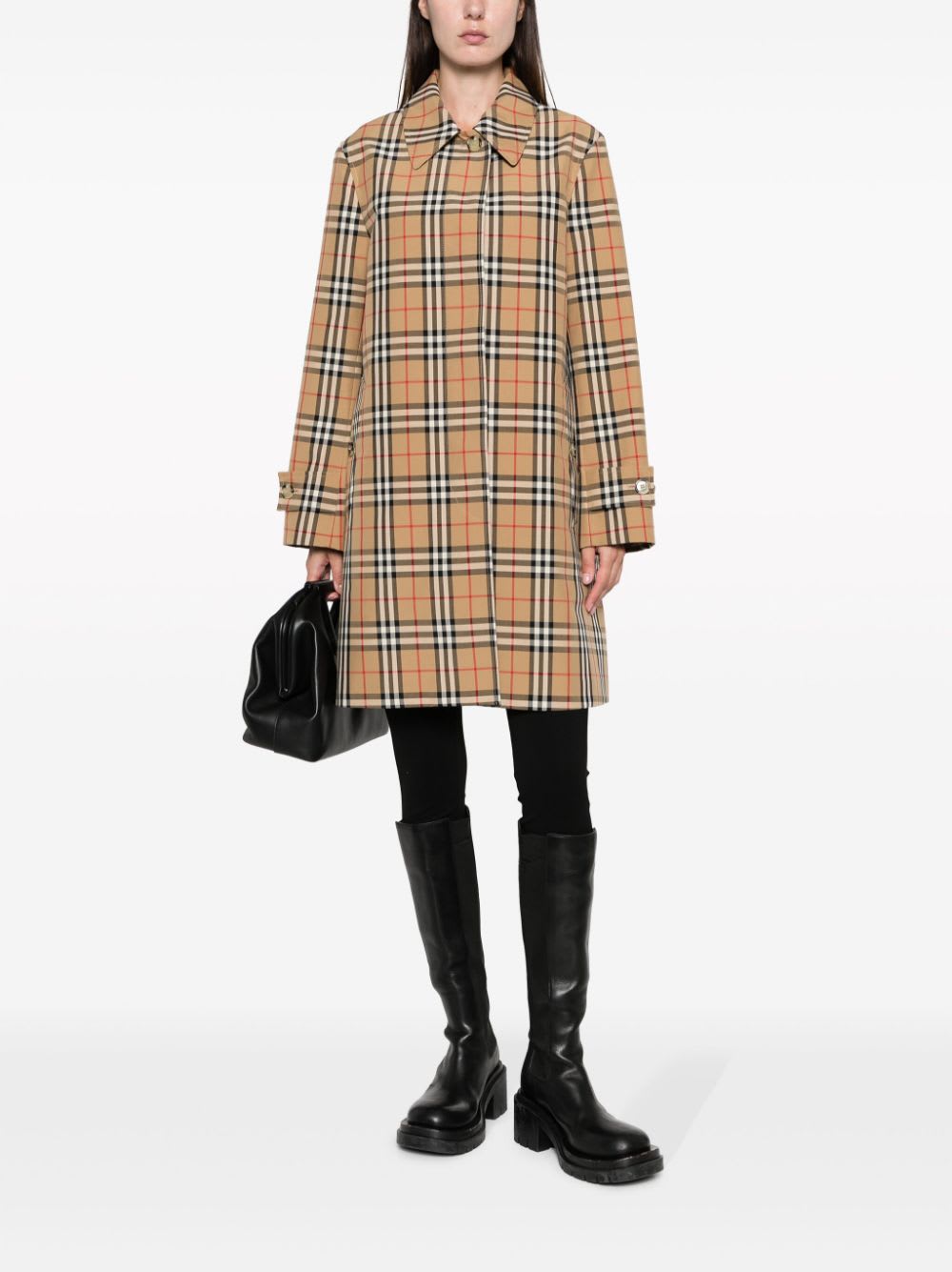 Burberry Plaid-check Pattern Jacket In Brown