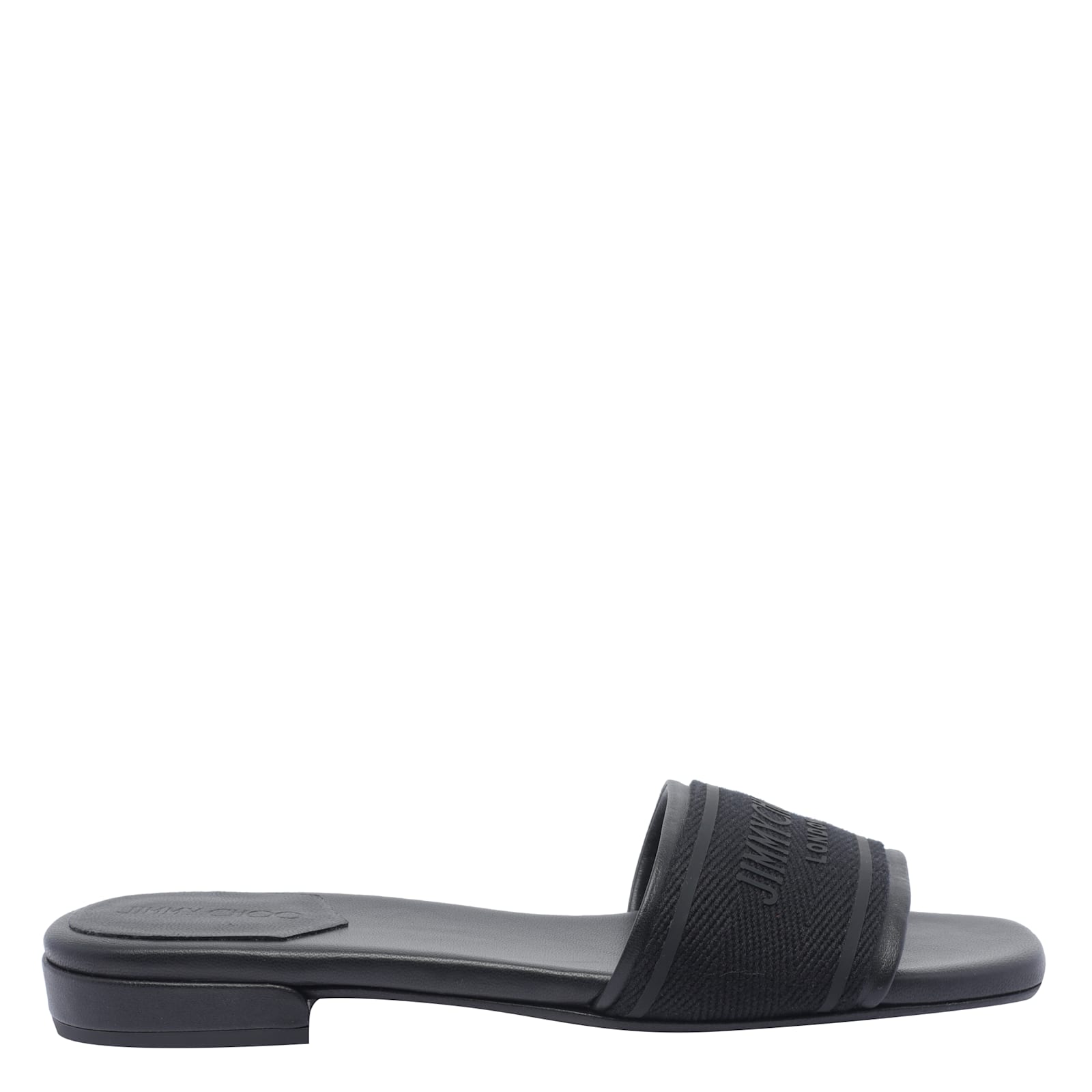 Jimmy Choo Round Toe Leather Sandals In Black