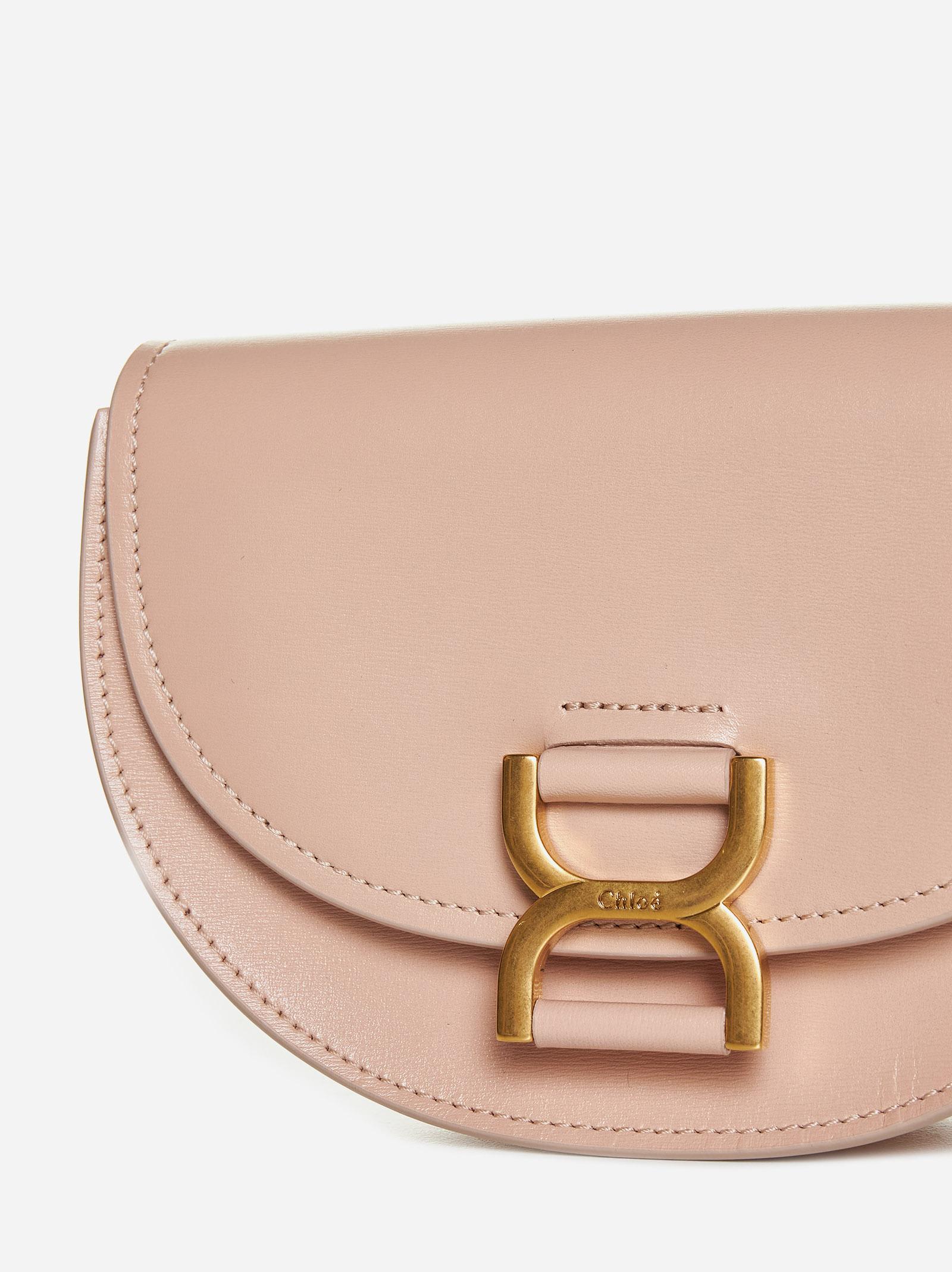 Shop Chloé Marcie Leather Camera Bag In Powder