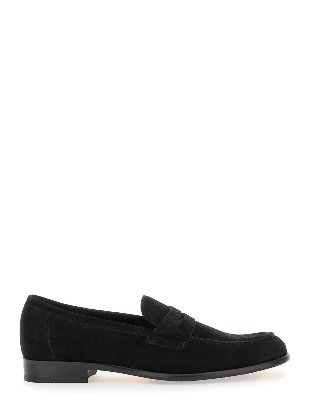 Doucal's Man Loafers Midnight Blue Size 10 Soft Leather In Black